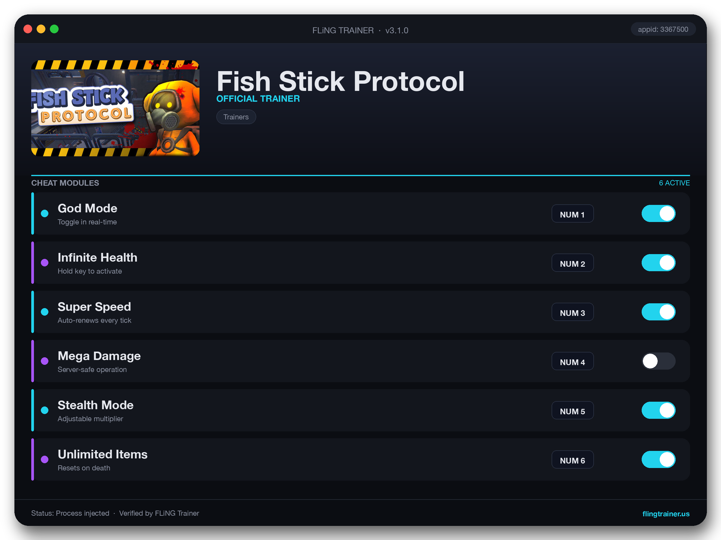 Fish Stick Protocol Trainer interface