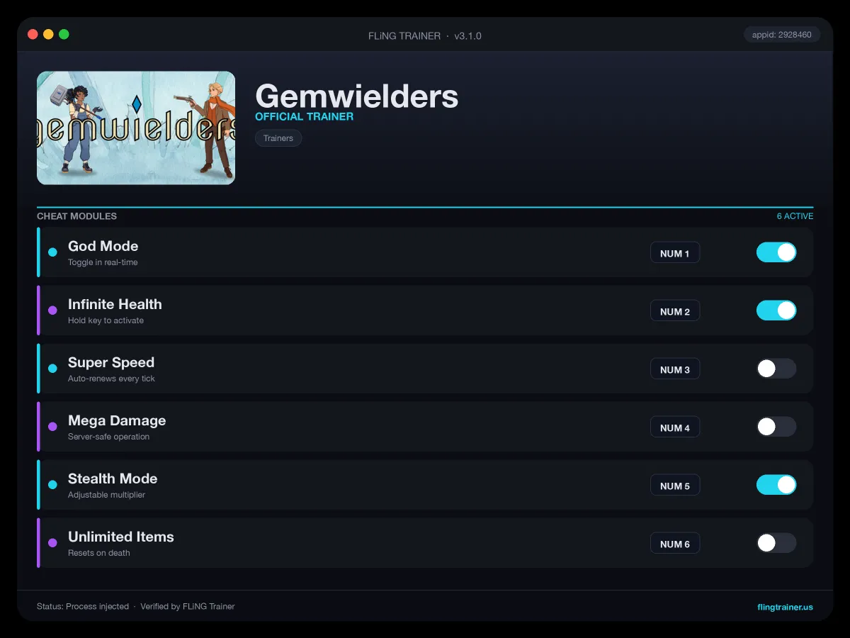 Gemwielders Trainer interface