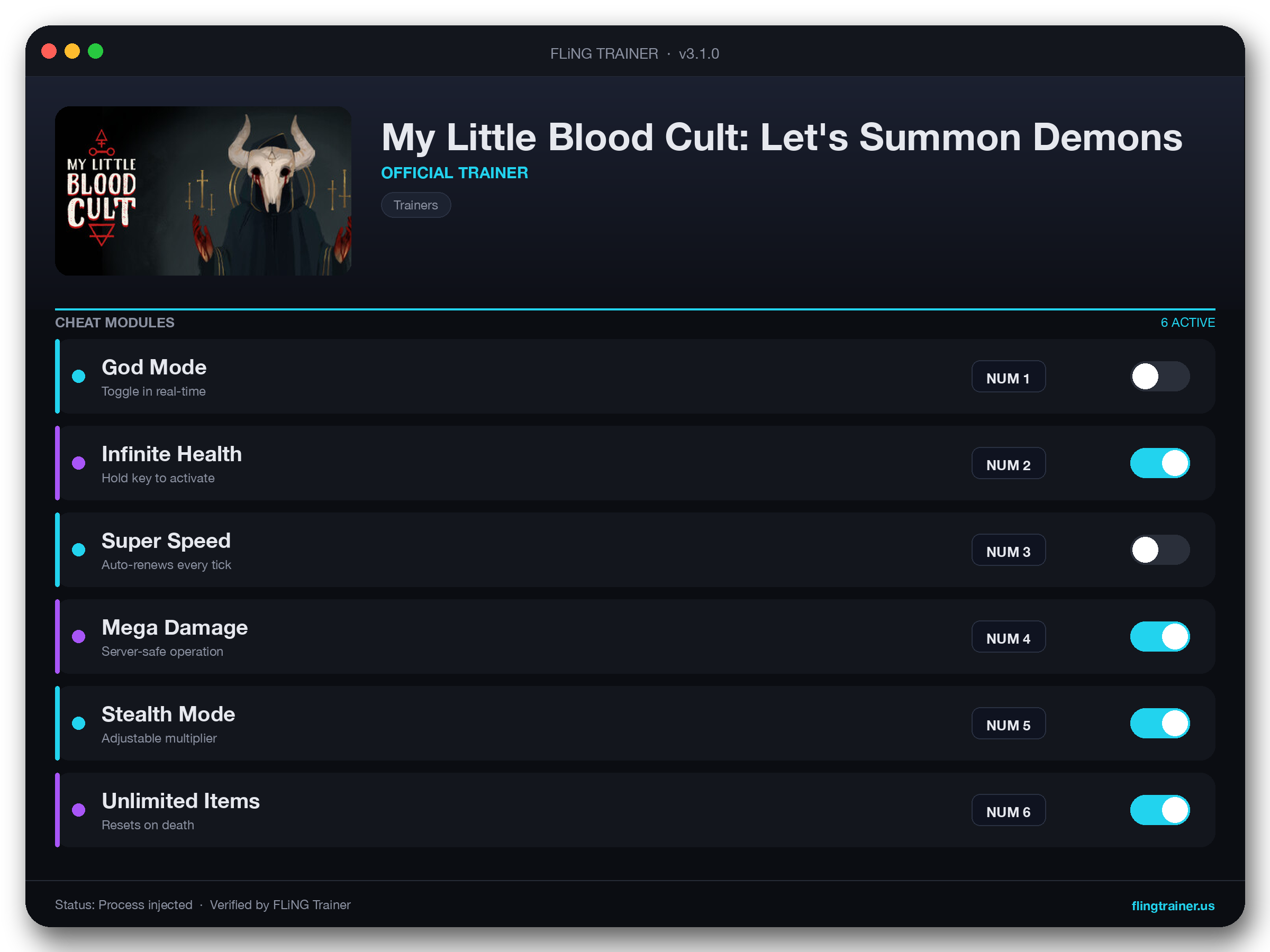 My Little Blood Cult: Let's Summon Demons Trainer interface