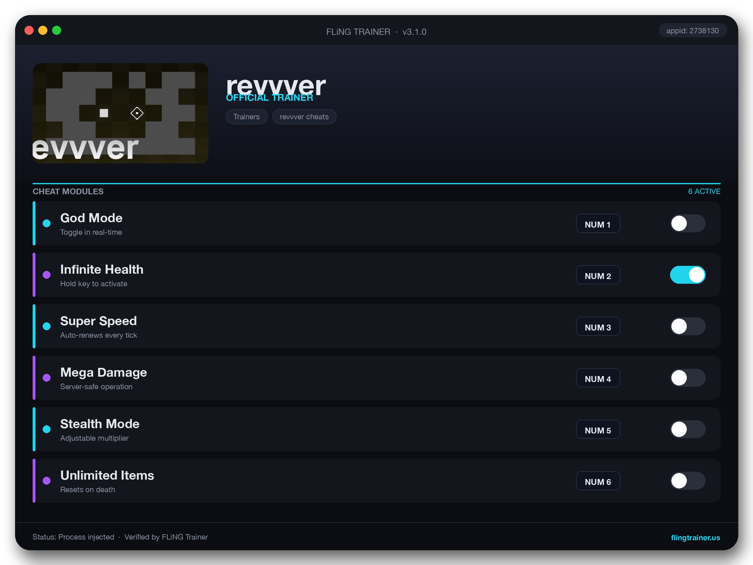 revvver Trainer interface