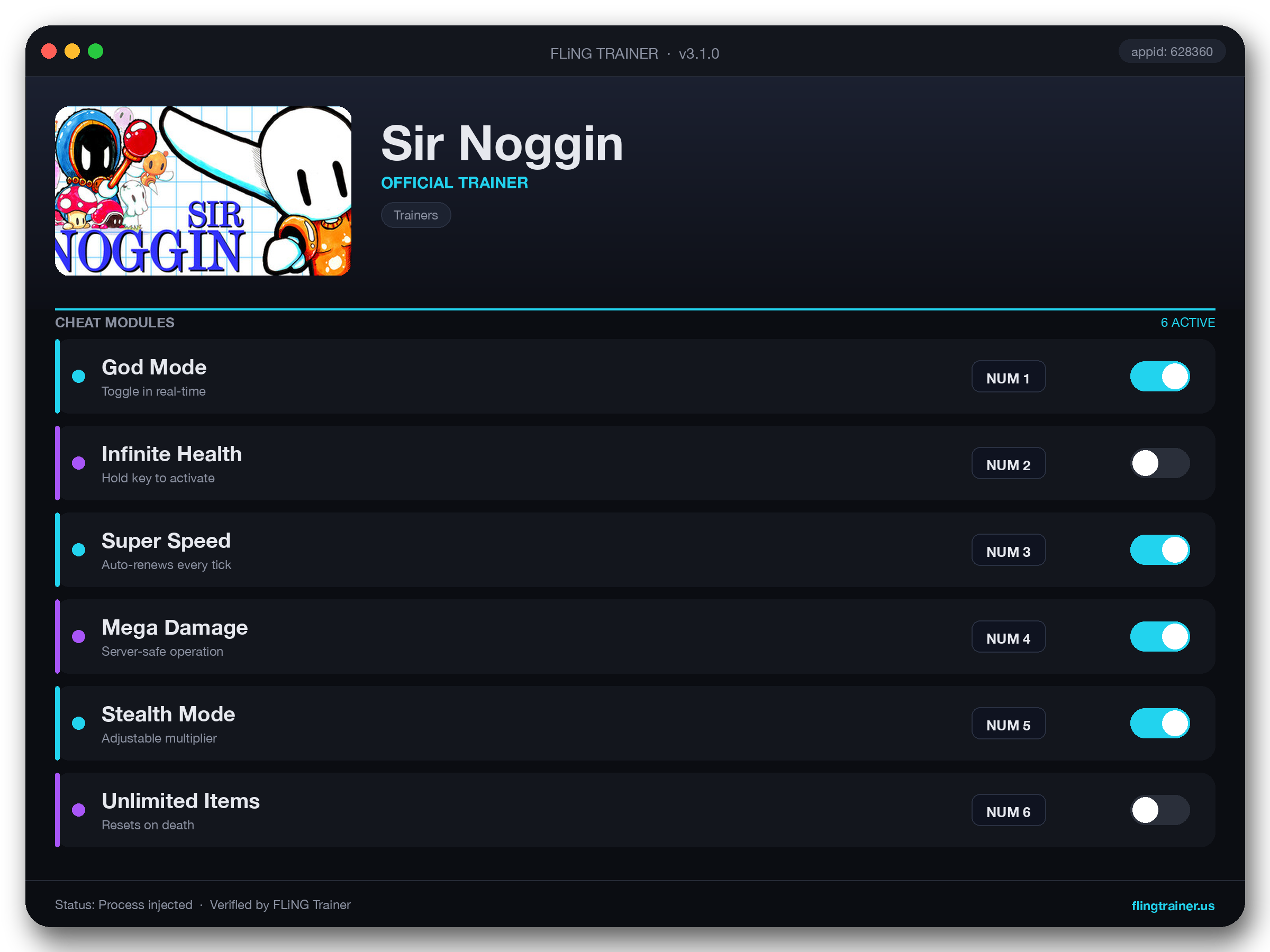 Sir Noggin Trainer interface