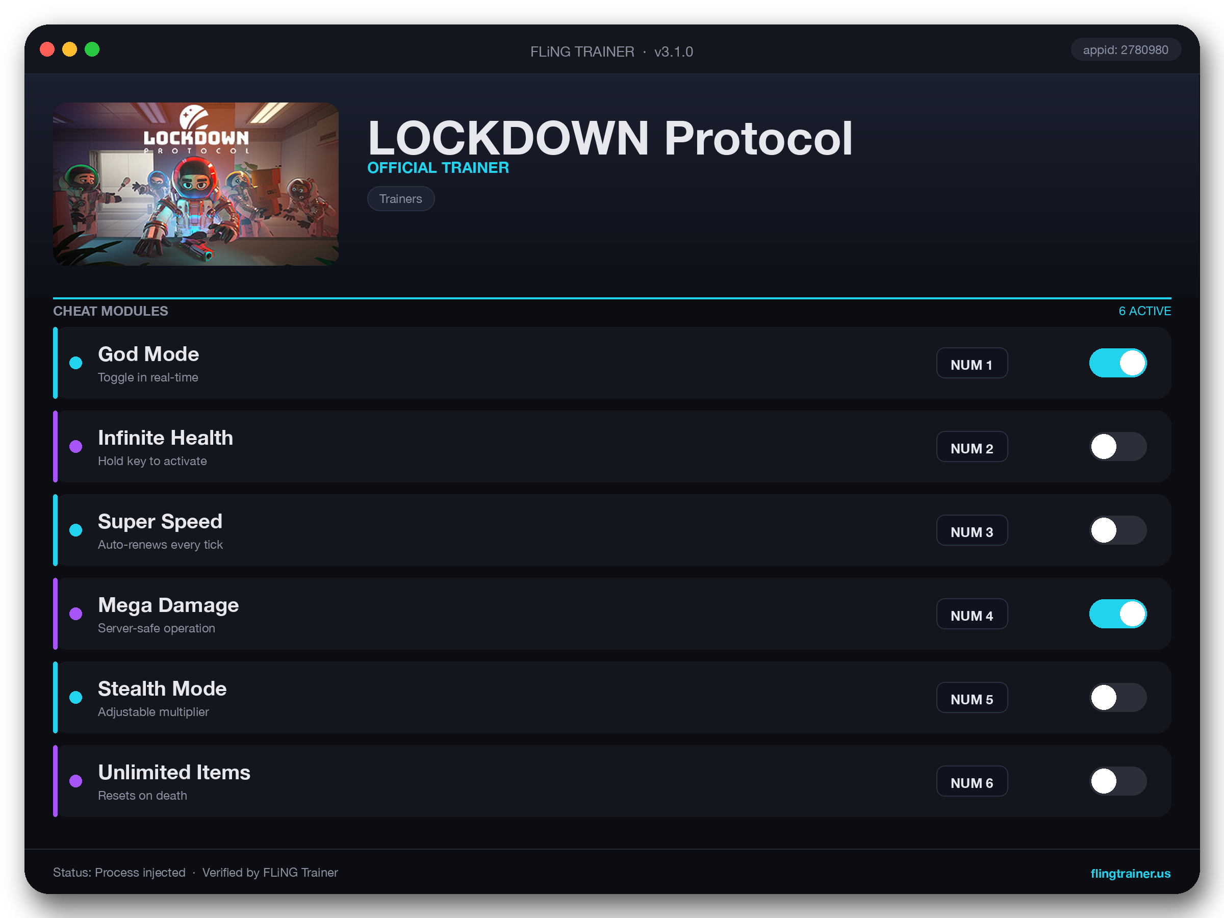 LOCKDOWN Protocol Trainer interface