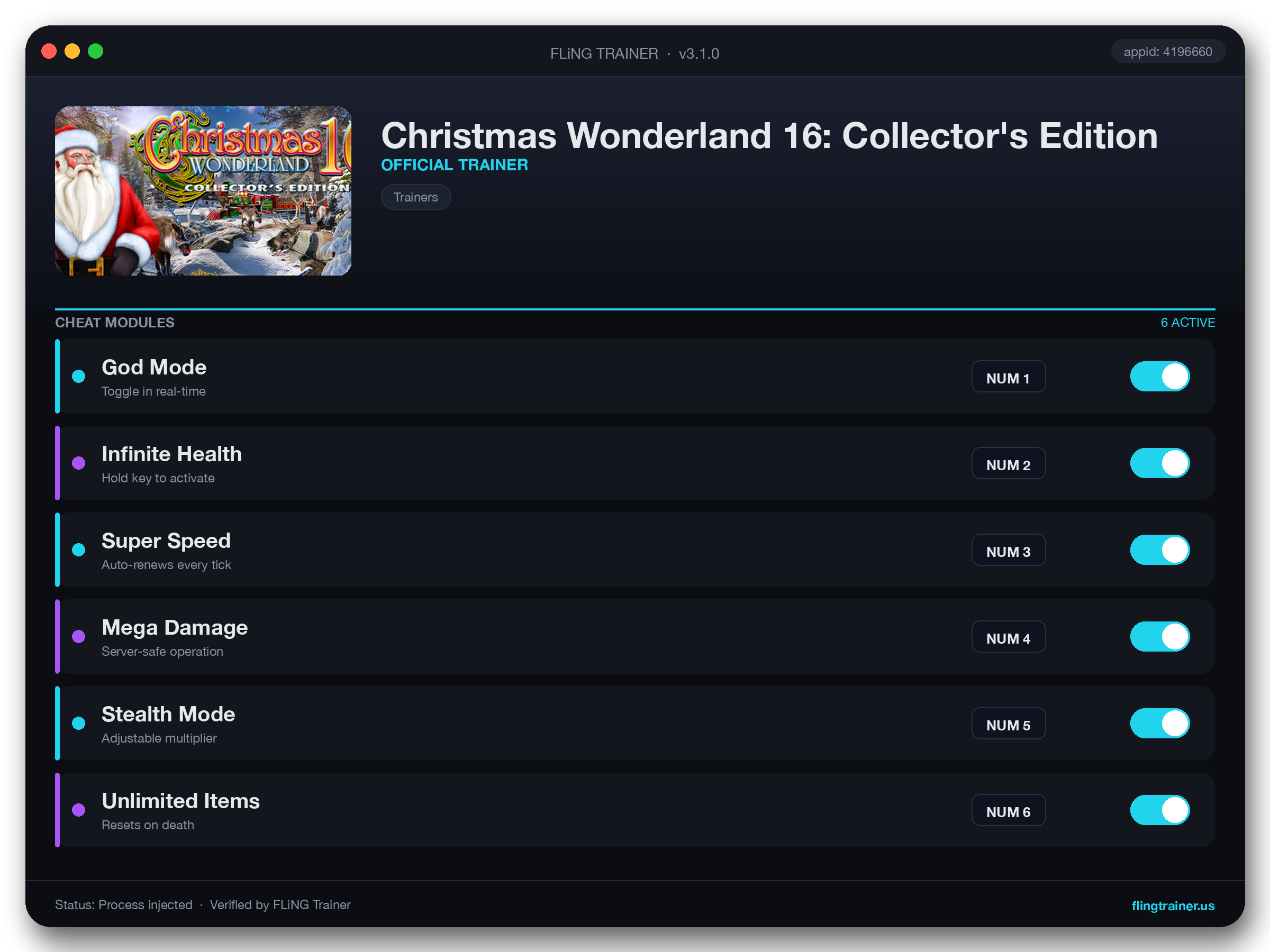 Christmas Wonderland 16: Collector's Edition Trainer interface