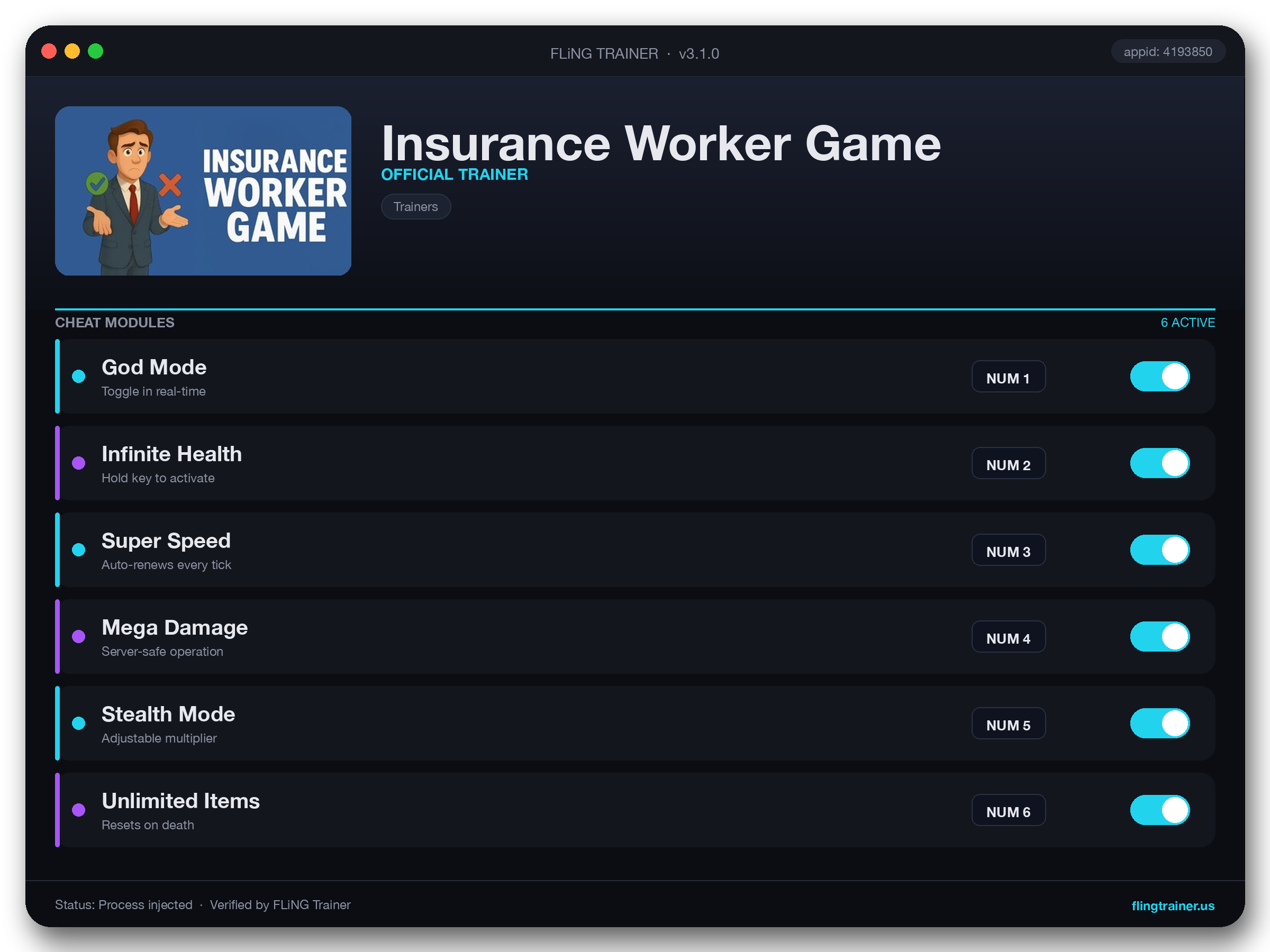 Insurance Worker Game Trainer interface