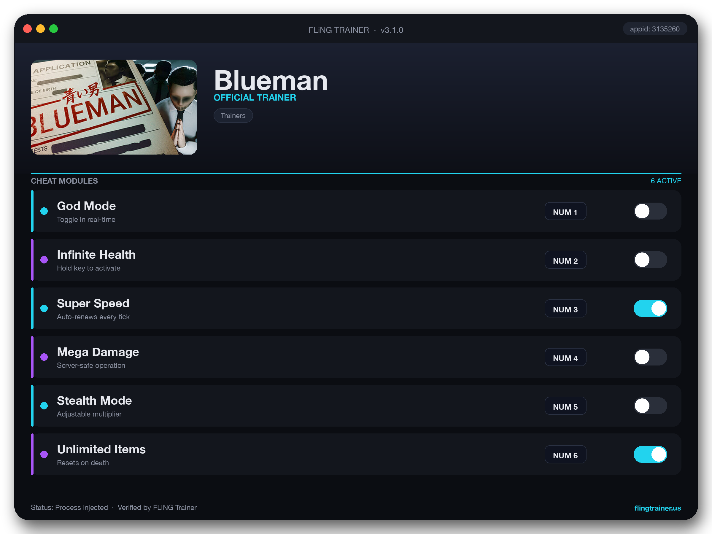 Blueman Trainer interface