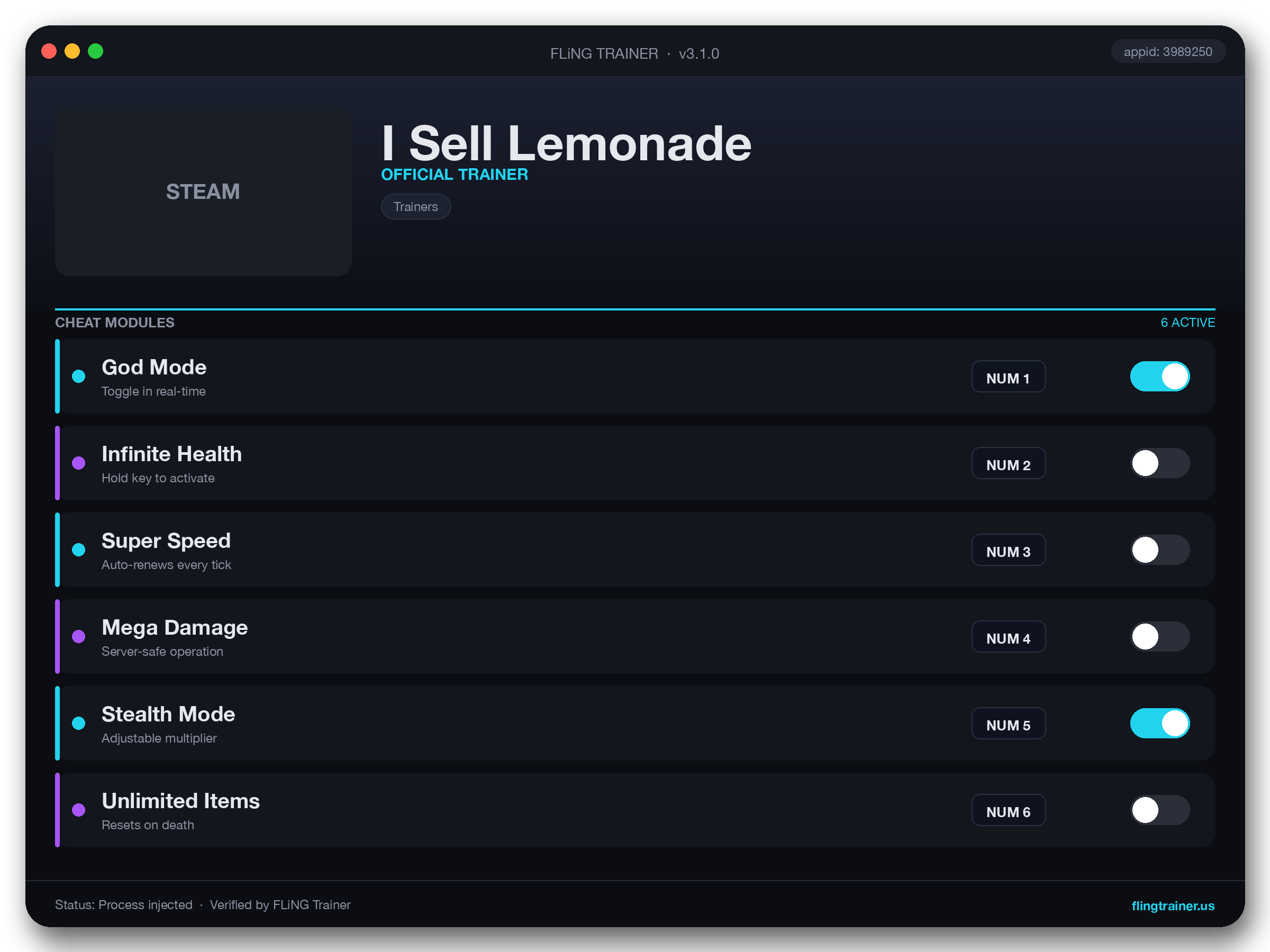 I Sell Lemonade Trainer interface