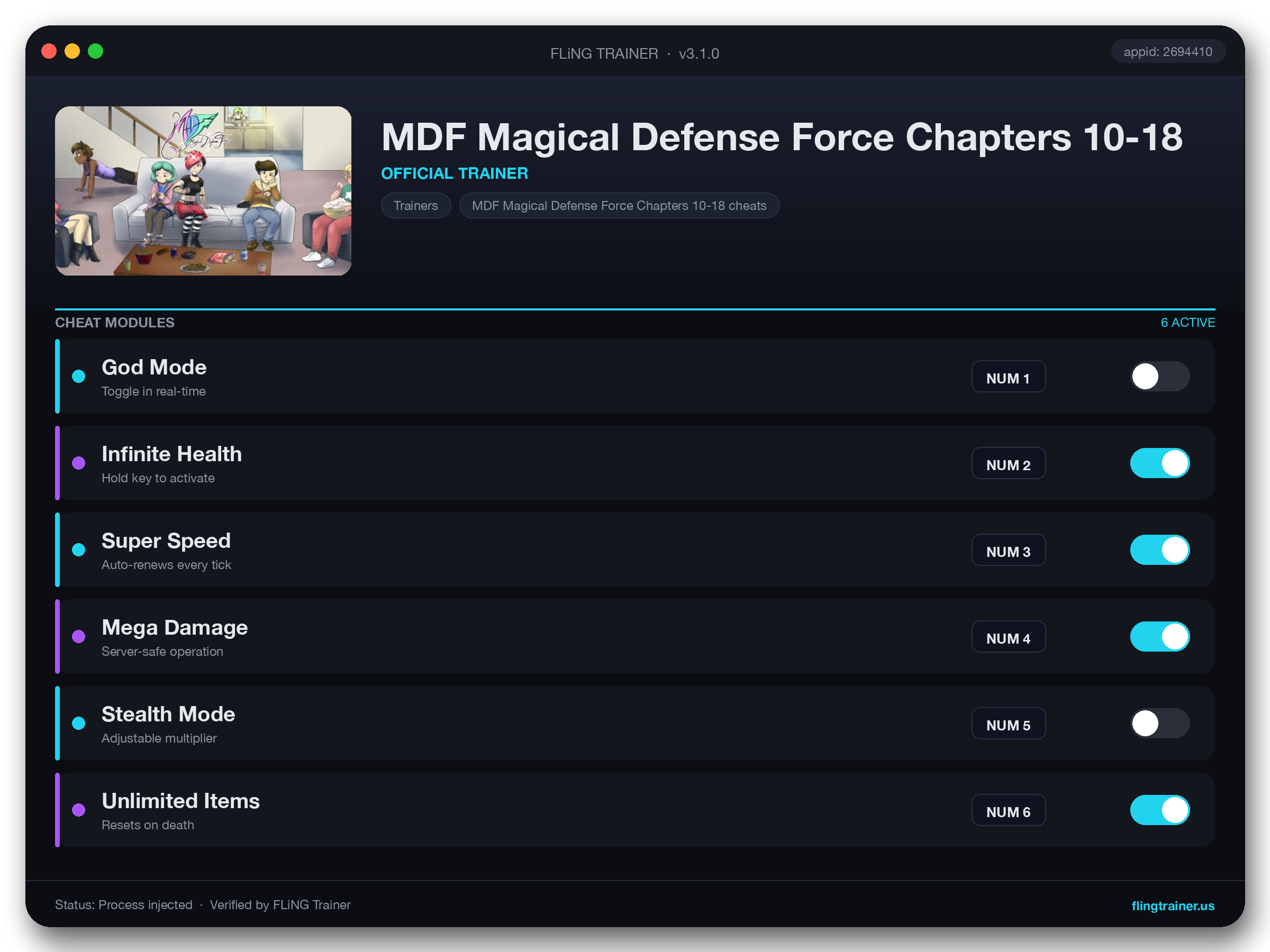 MDF Magical Defense Force Chapters 10-18 Trainer interface