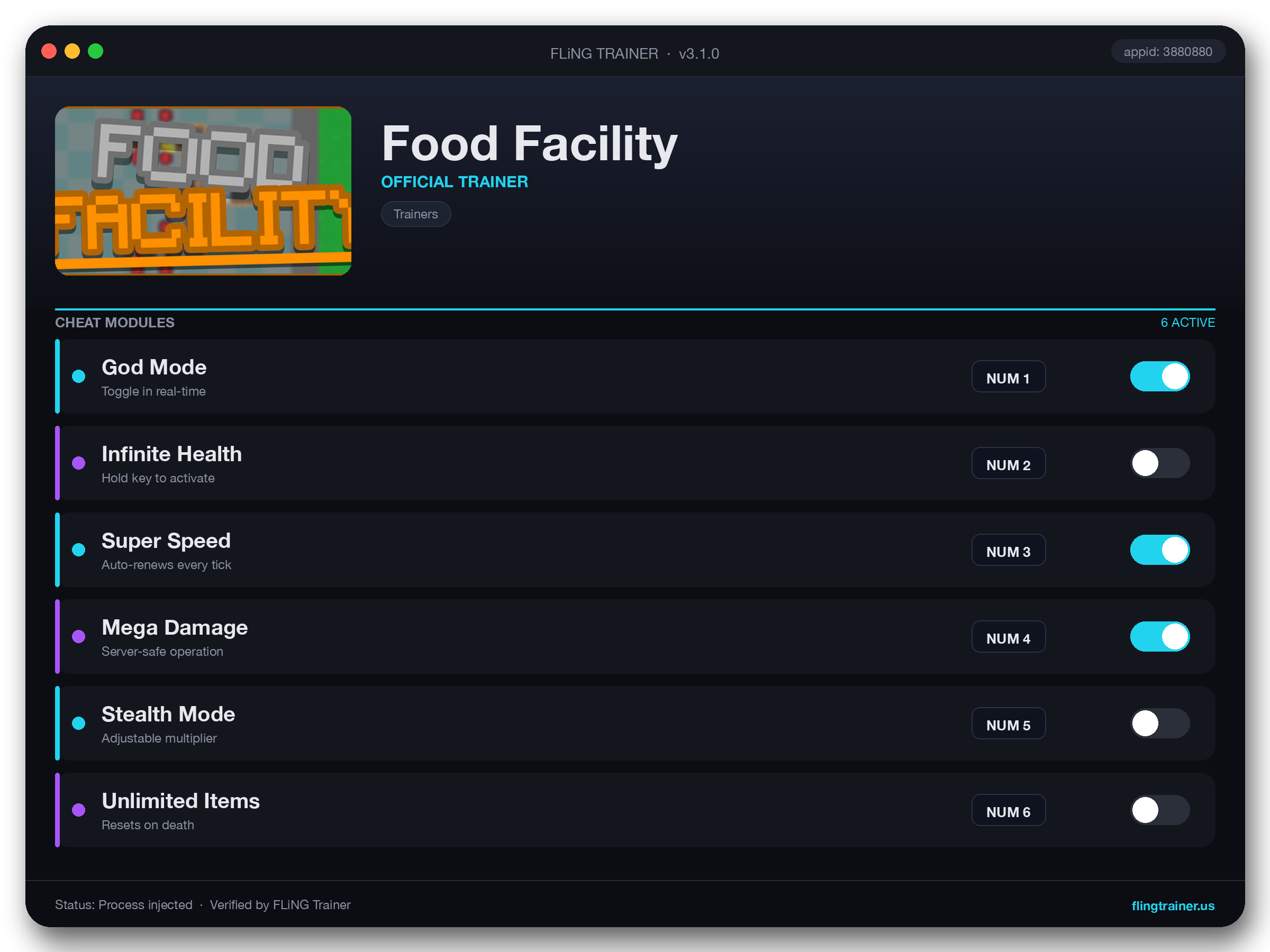 Food Facility Trainer interface