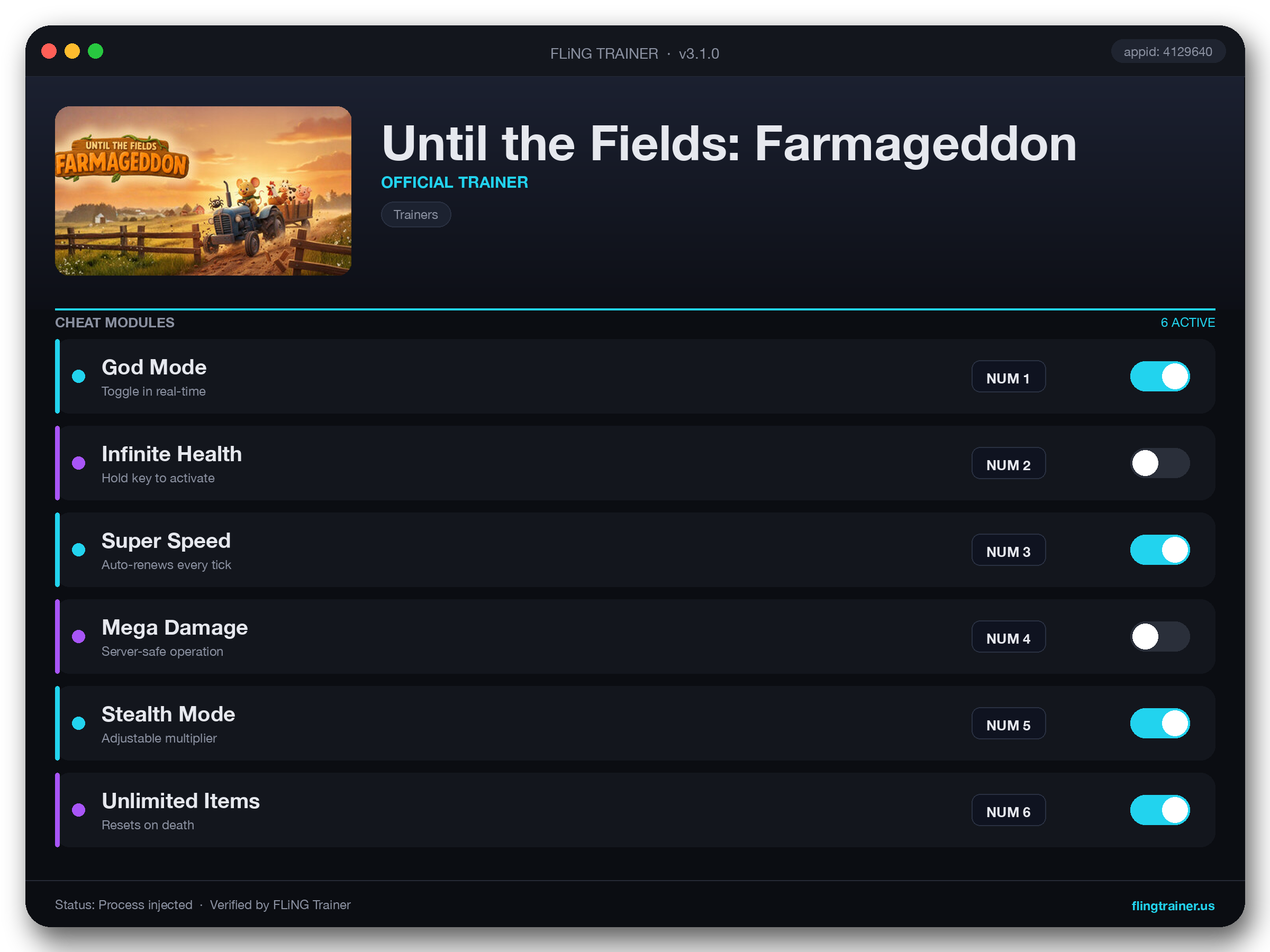 Until the Fields: Farmageddon Trainer interface