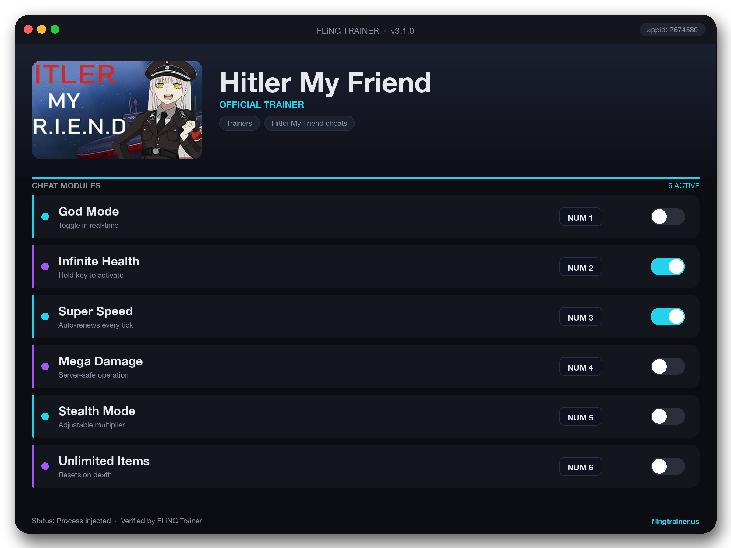 Hitler My Friend Trainer interface
