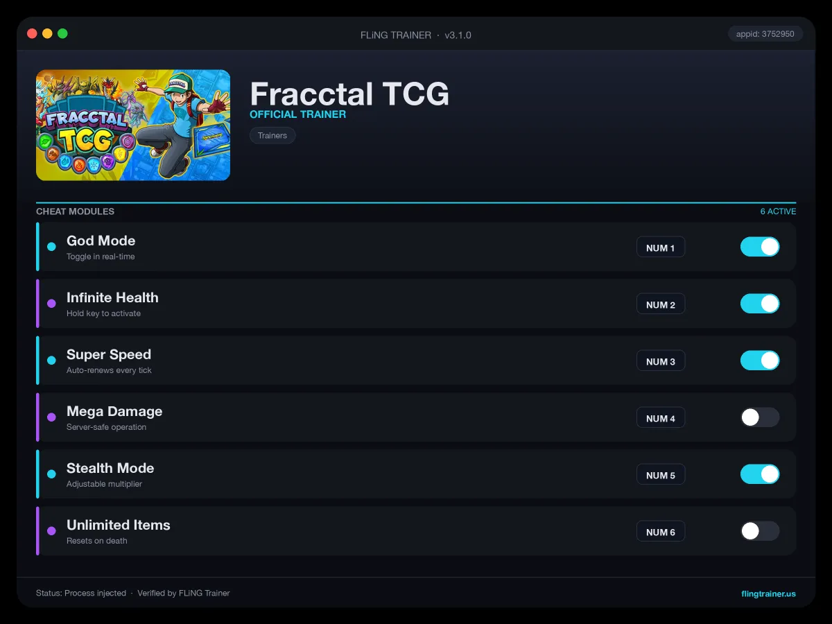 Fracctal TCG Trainer interface