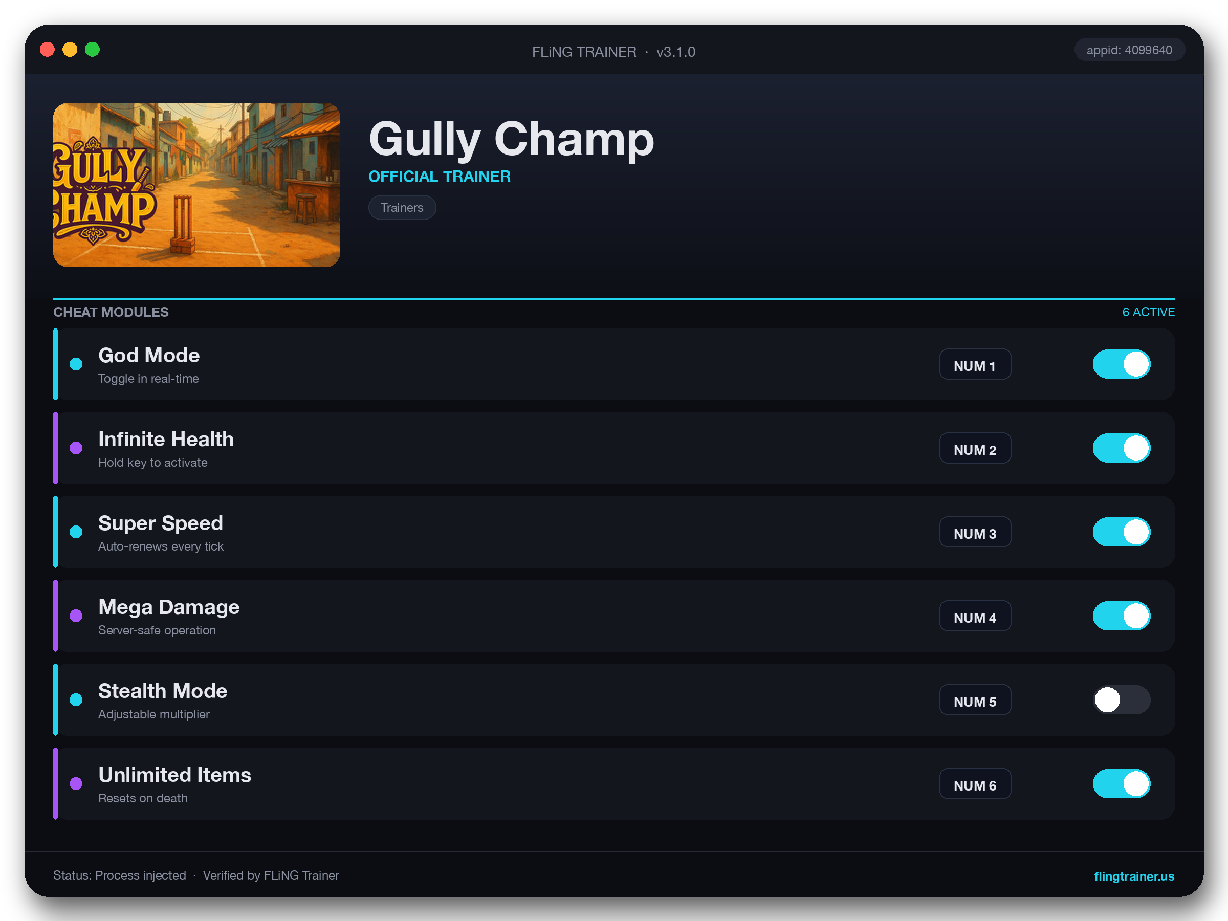 Gully Champ Trainer interface