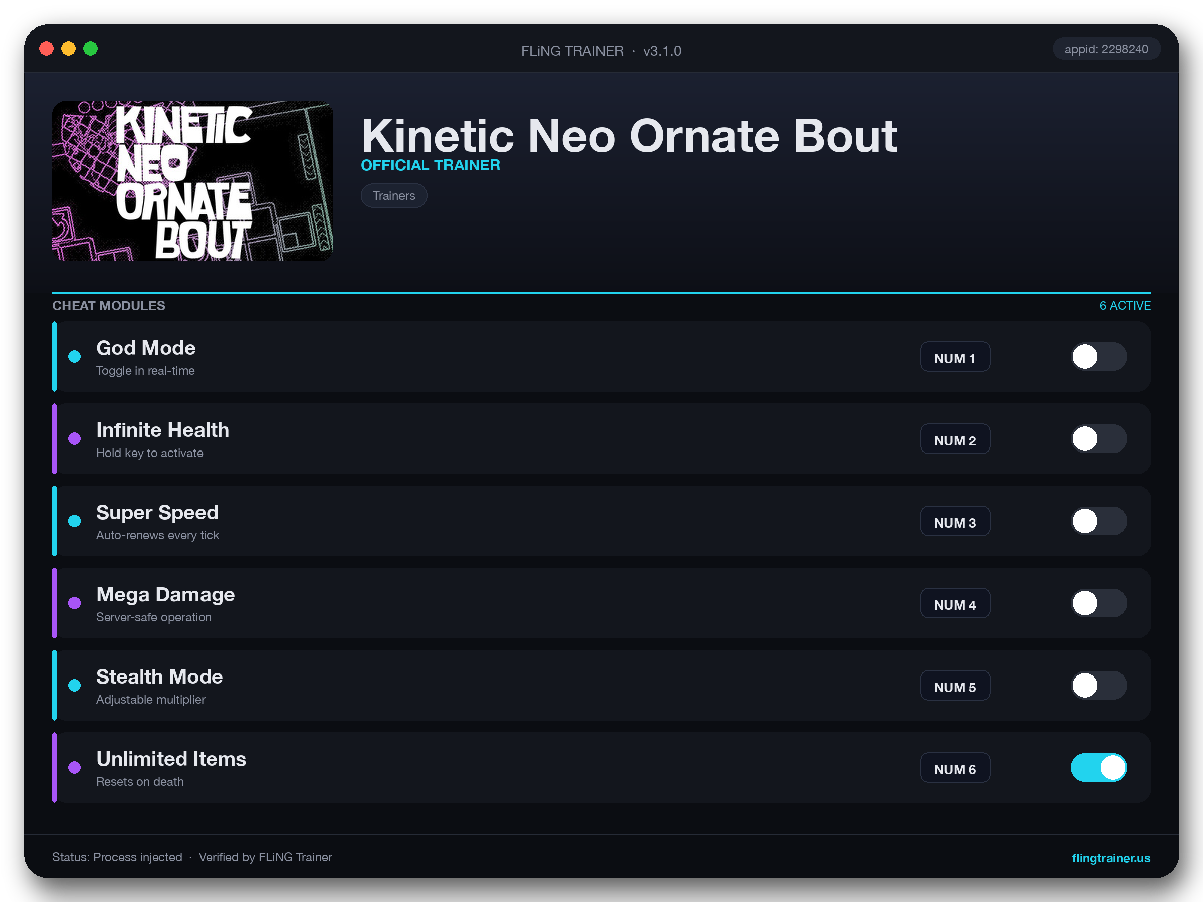 Kinetic Neo Ornate Bout Trainer interface