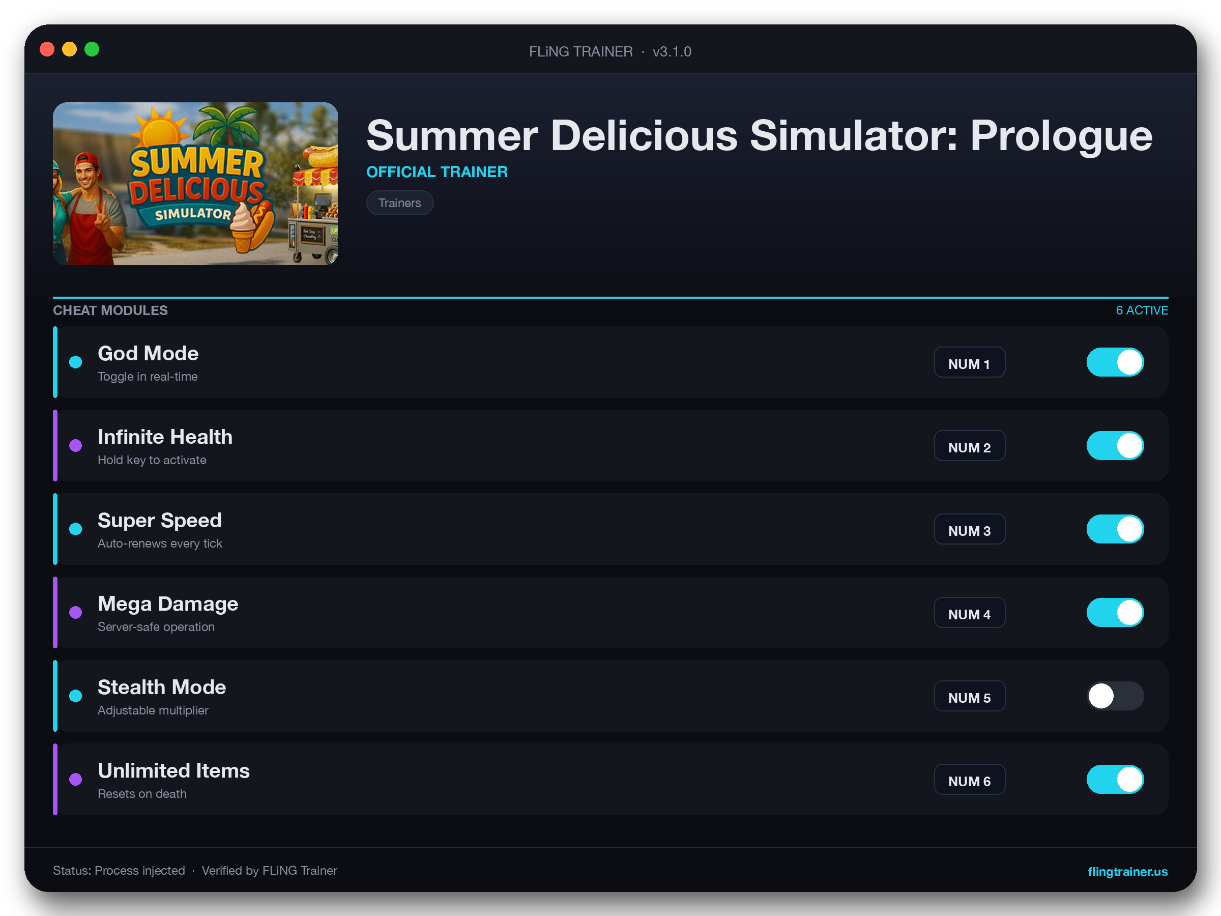 Summer Delicious Simulator: Prologue Trainer interface