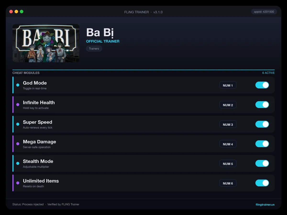 Ba Bị Trainer interface