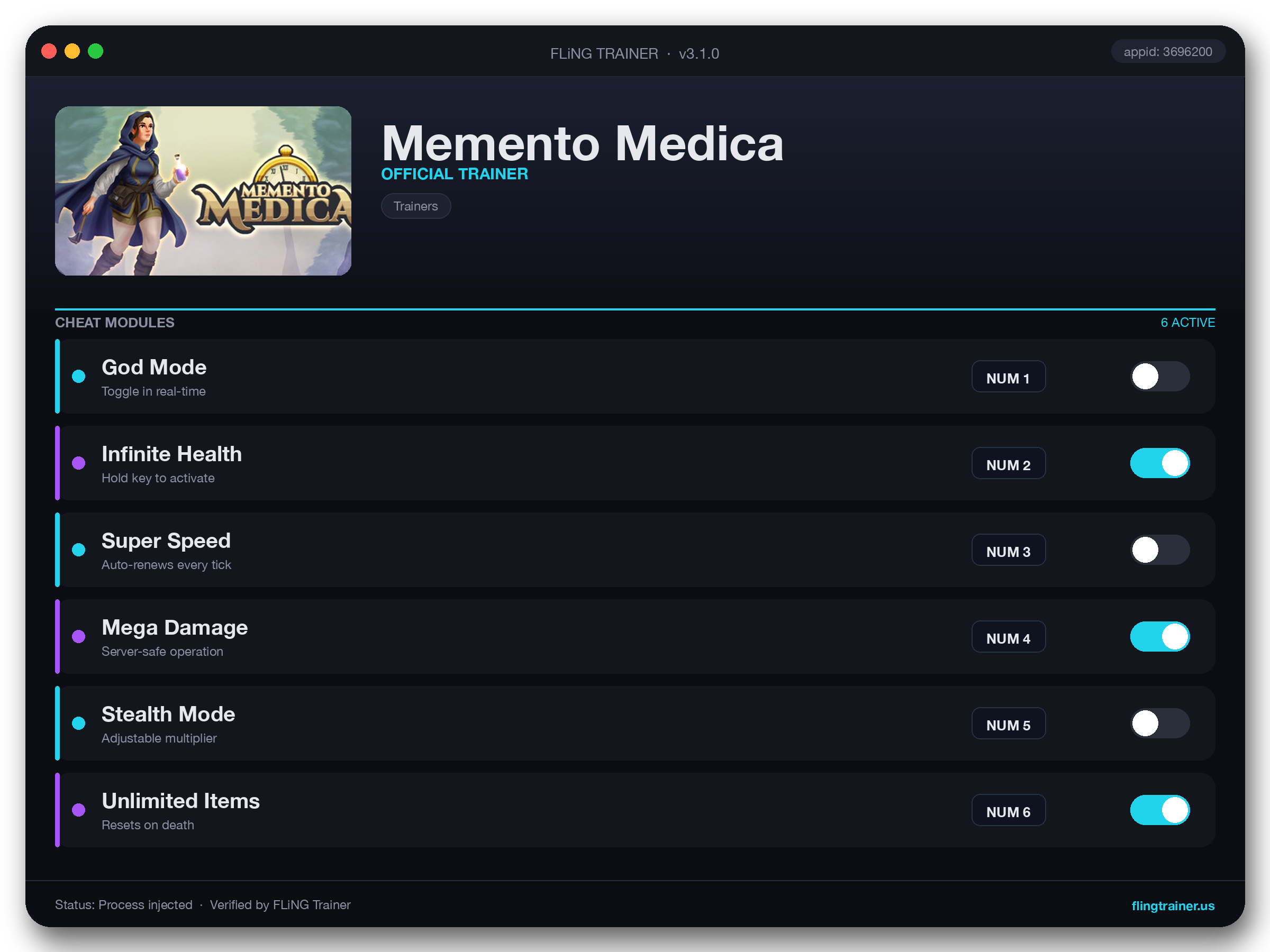 Memento Medica Trainer interface