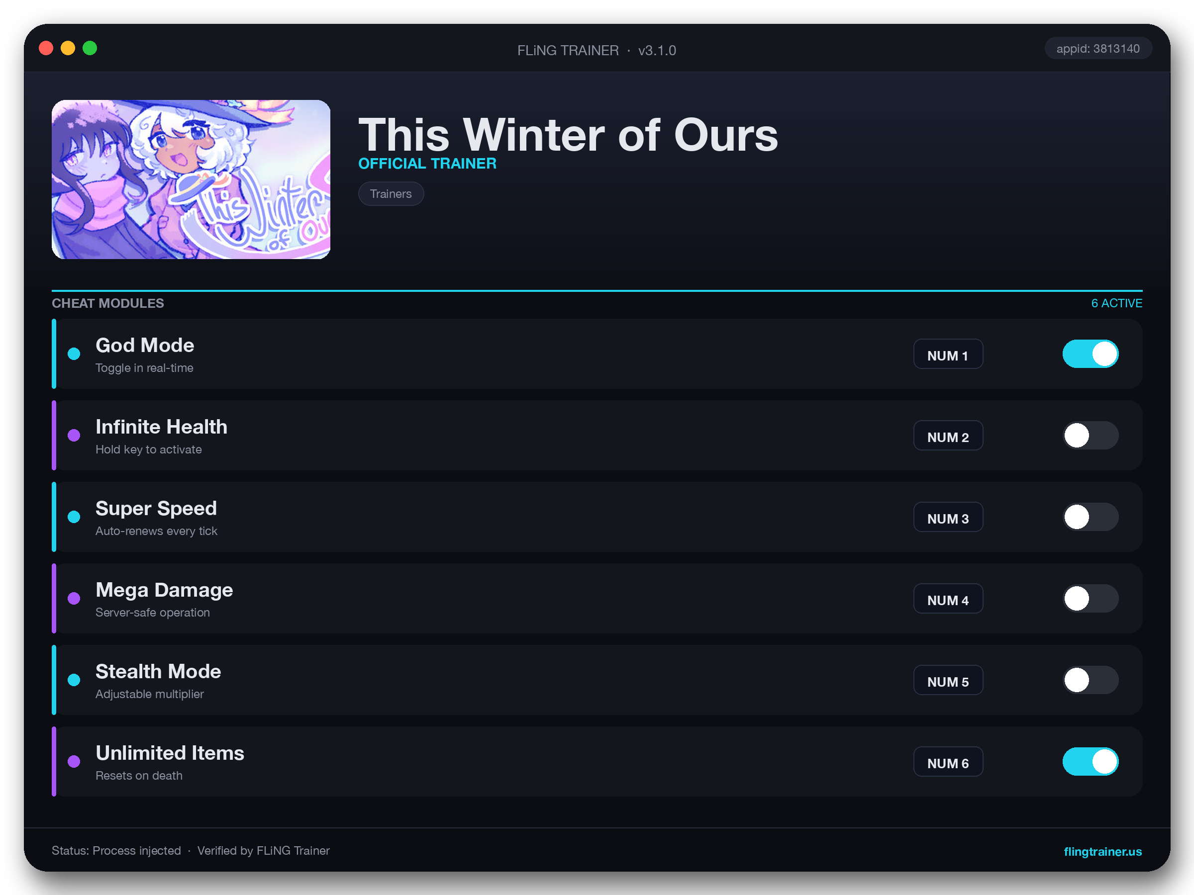 This Winter of Ours Trainer interface