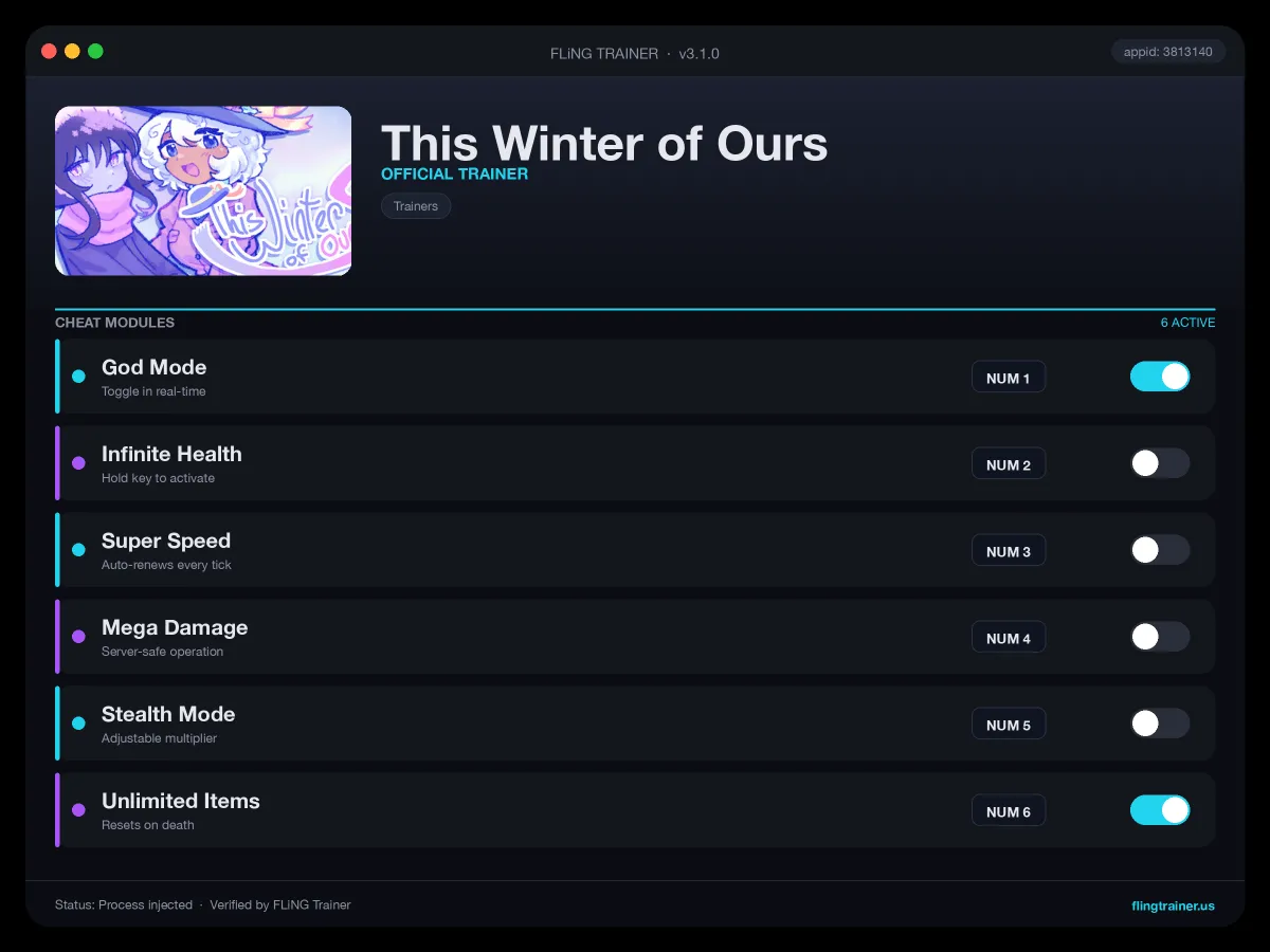 This Winter of Ours Trainer interface