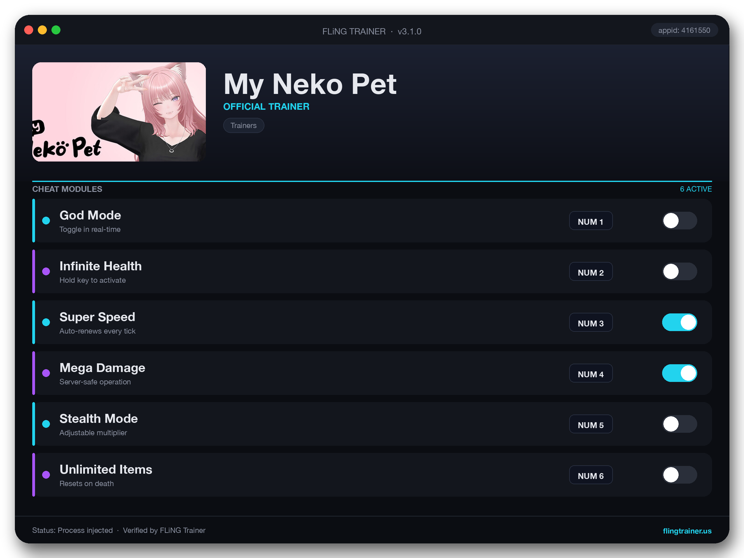 My Neko Pet Trainer interface