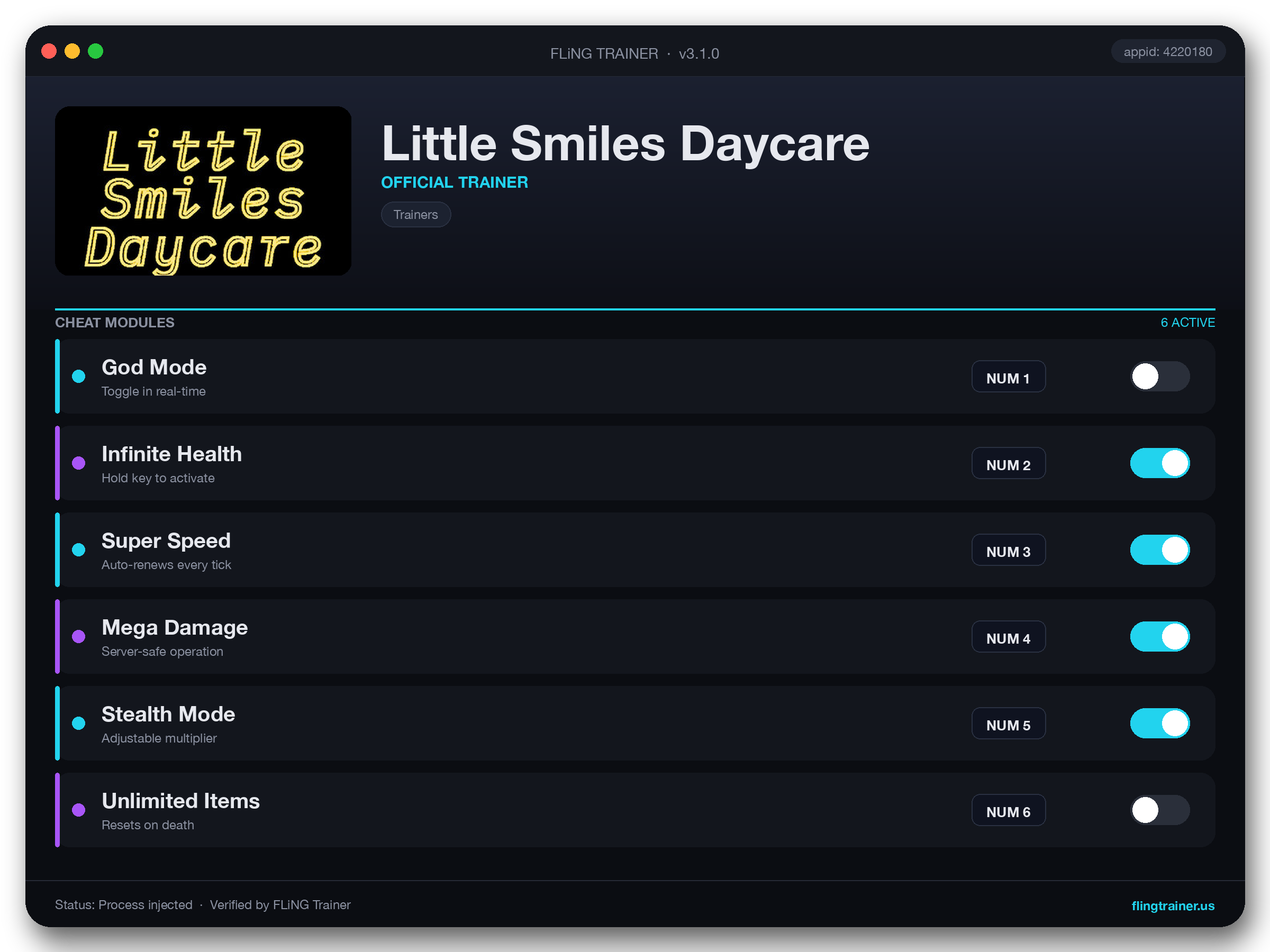 Little Smiles Daycare Trainer interface