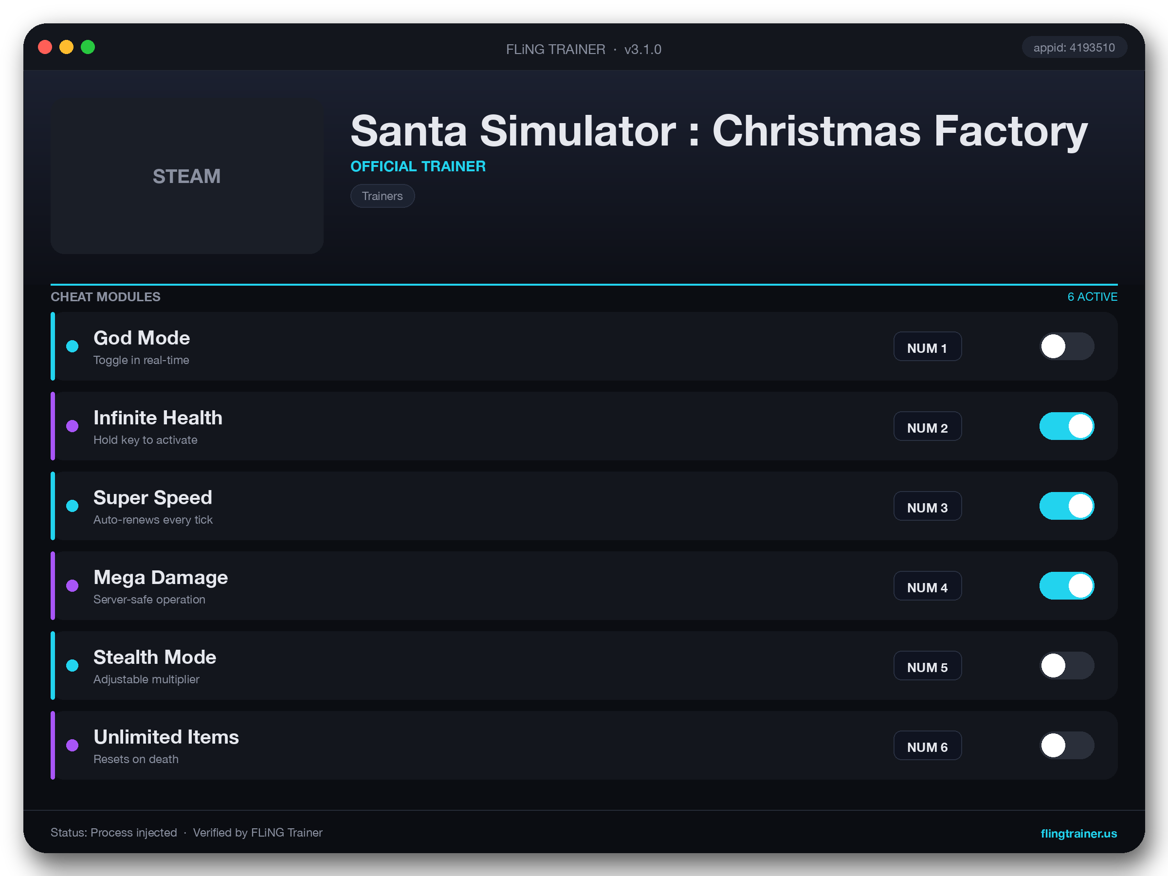 Santa Simulator : Christmas Factory Trainer interface