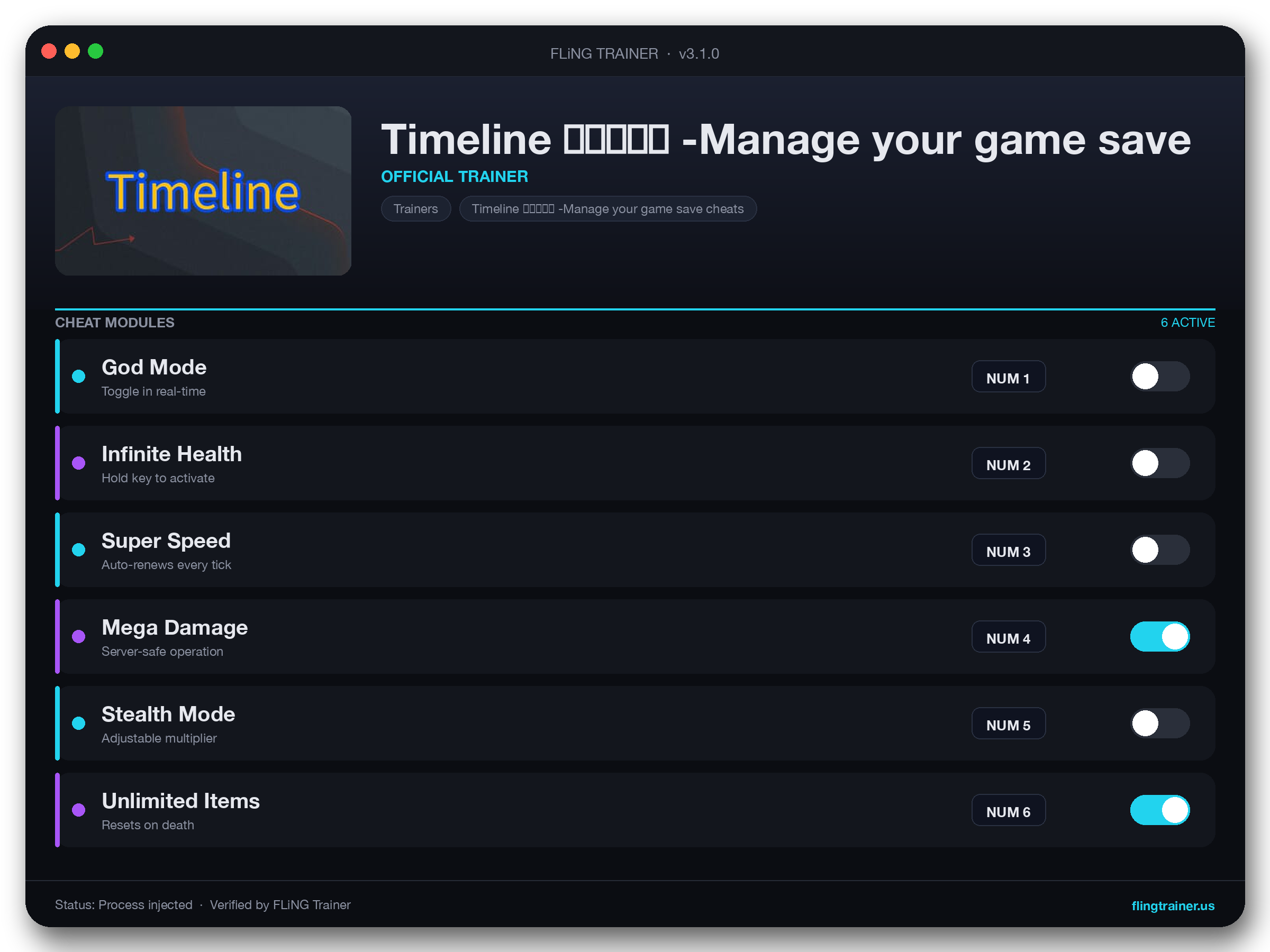 Timeline 存档守护者 -Manage your game save Trainer interface