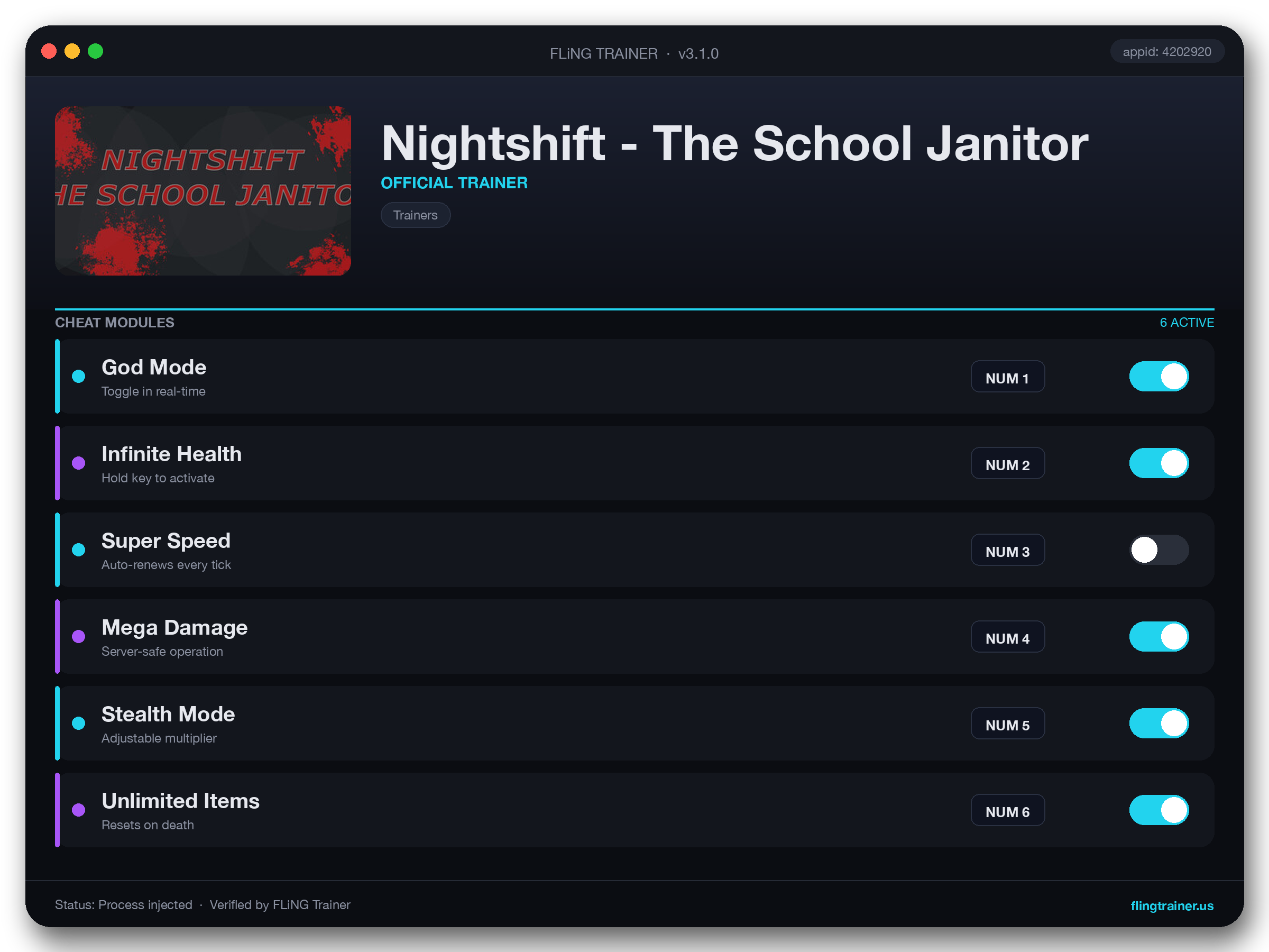 Nightshift - The School Janitor Trainer interface