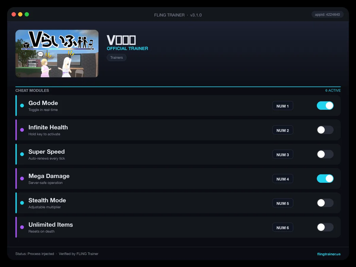 Vらいふ Trainer interface