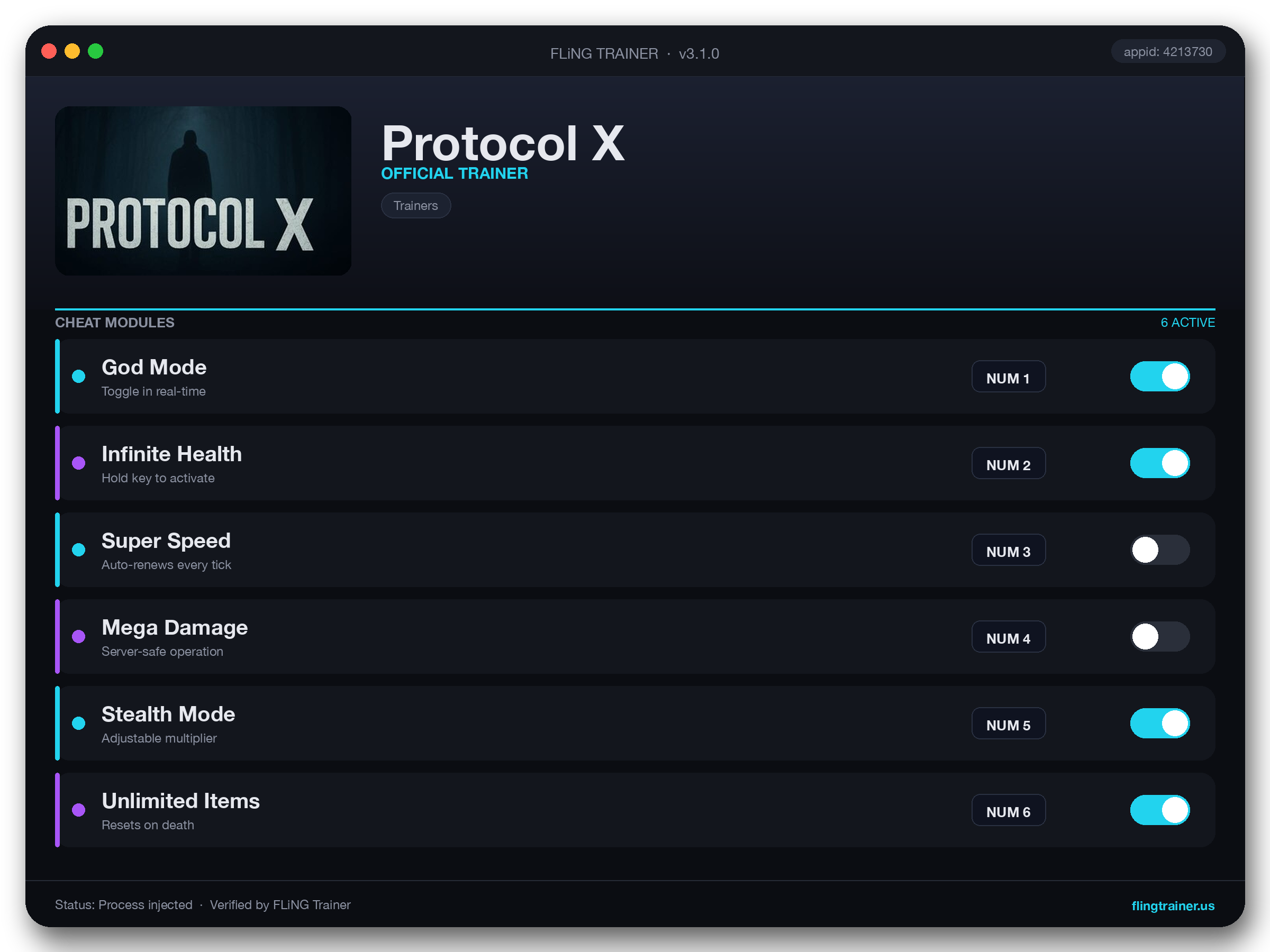 Protocol X Trainer interface