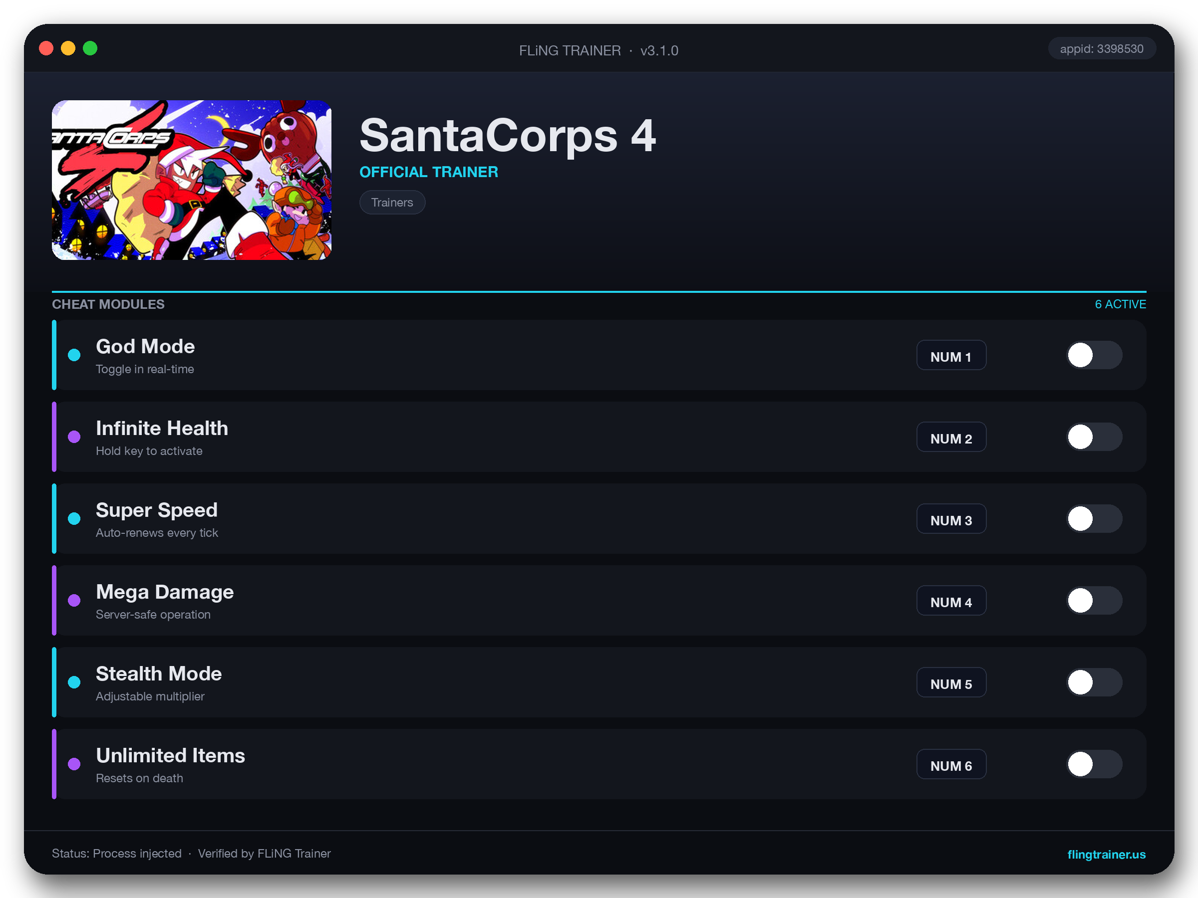 SantaCorps 4 Trainer interface