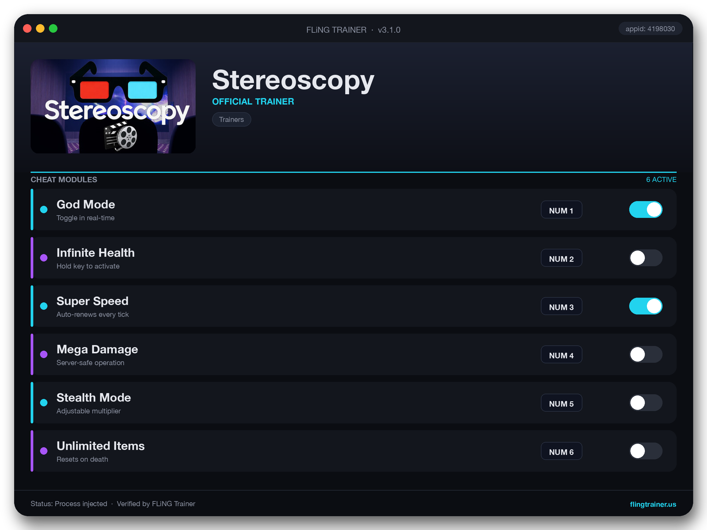 Stereoscopy Trainer interface