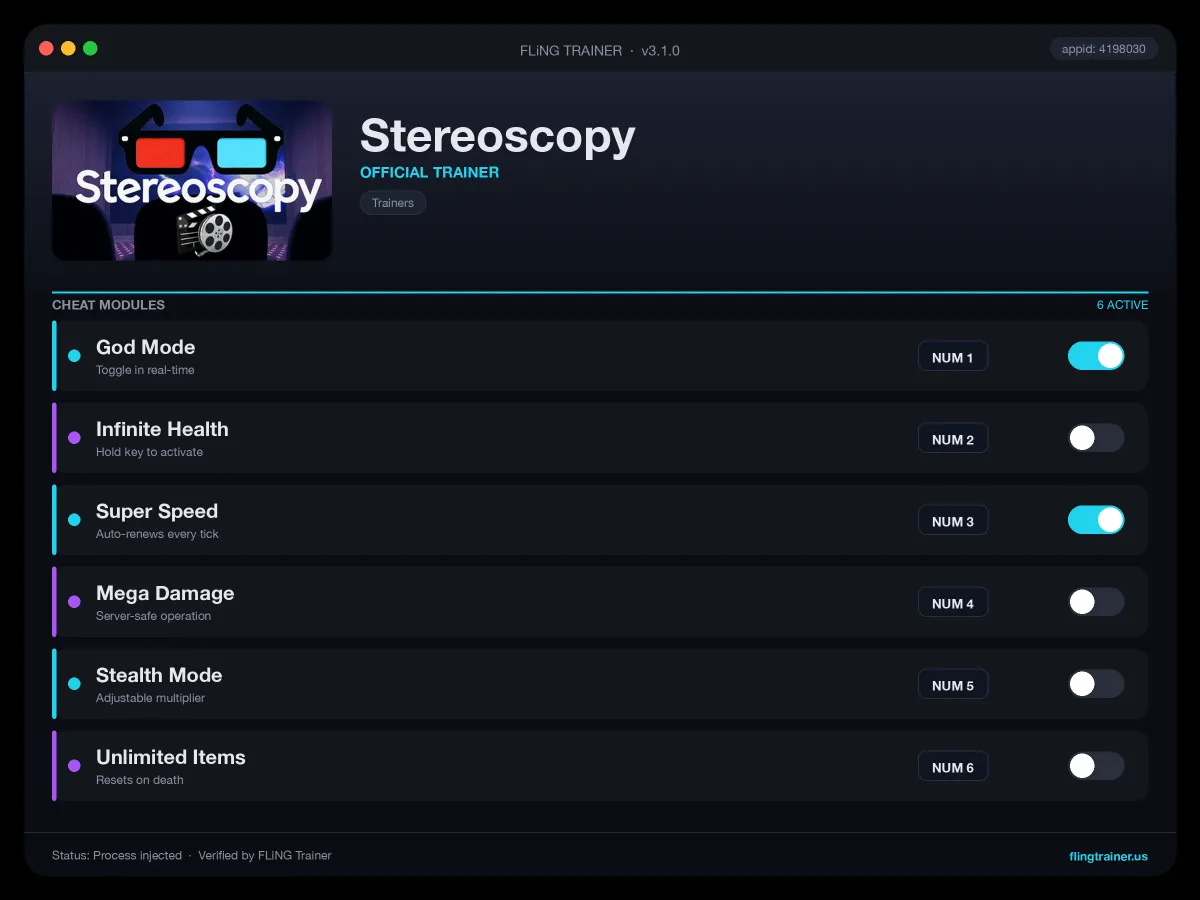 Stereoscopy Trainer interface