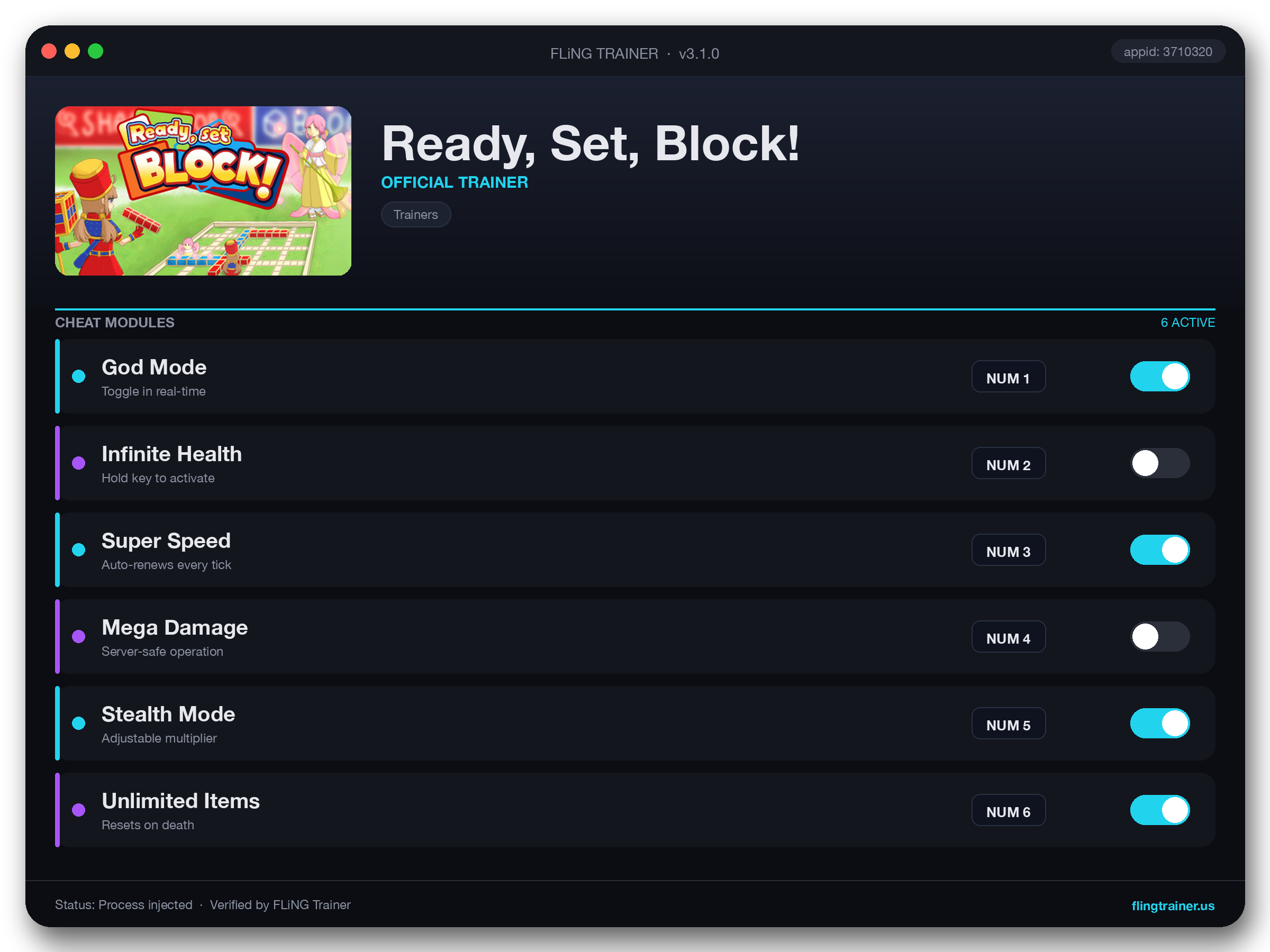 Ready, Set, Block! Trainer interface
