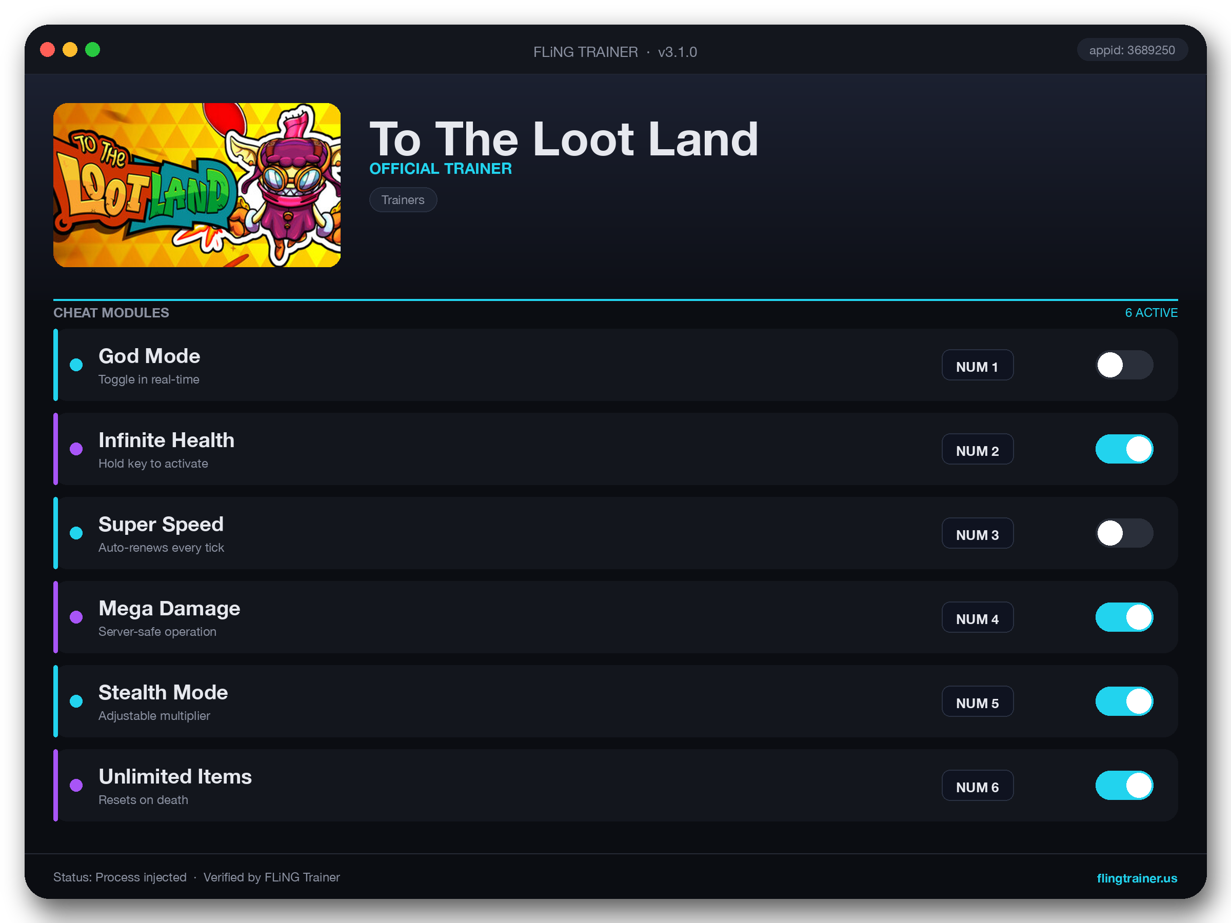 To The Loot Land Trainer interface