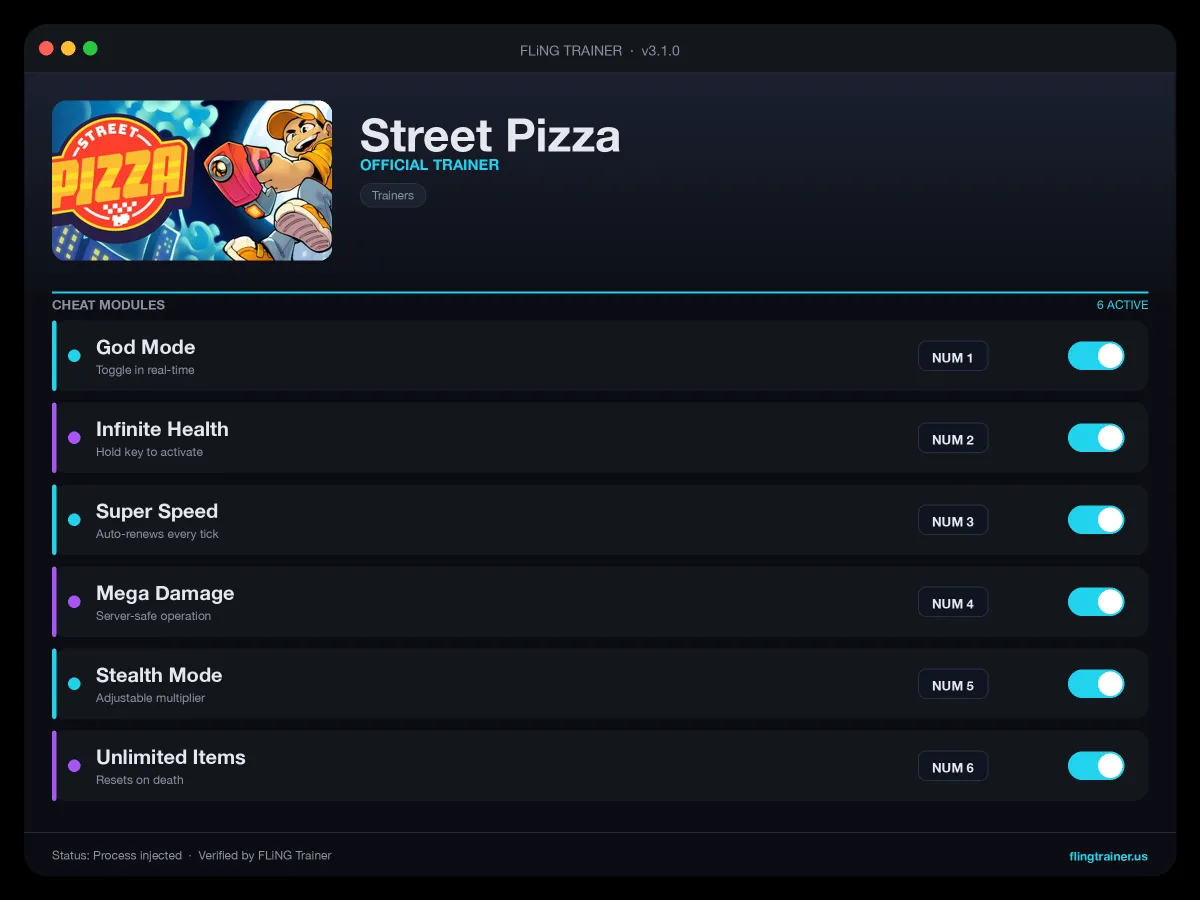Street Pizza Trainer interface