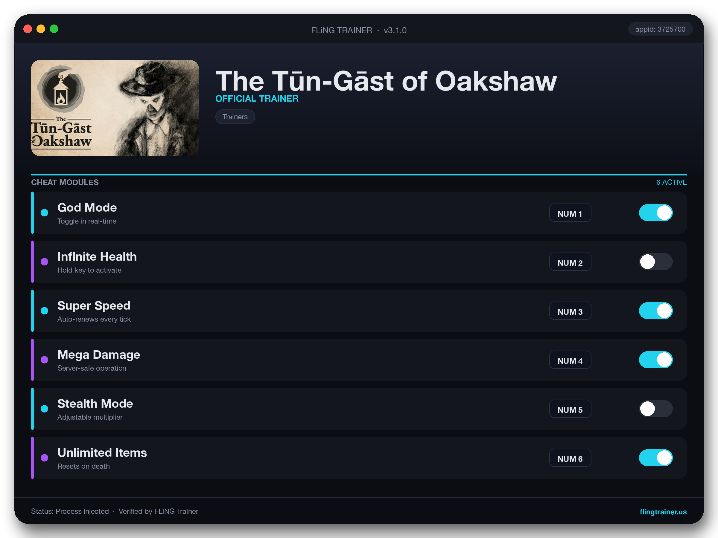 The Tūn-Gāst of Oakshaw Trainer interface