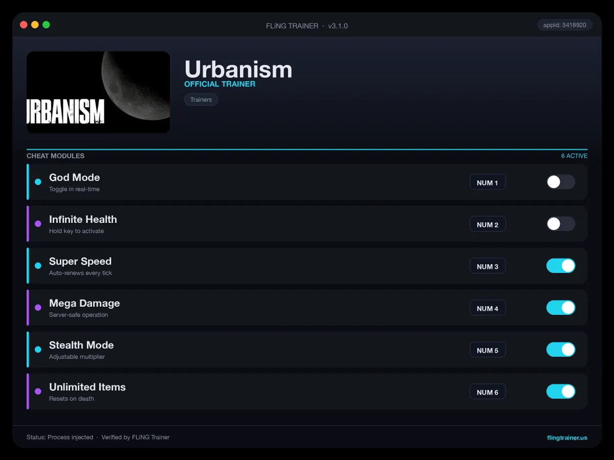 Urbanism Trainer interface