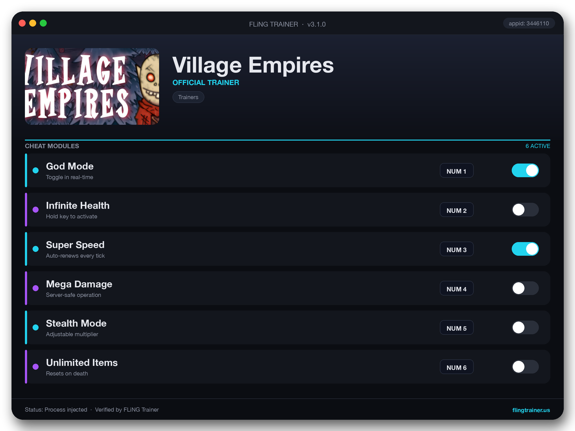 Village Empires Trainer interface