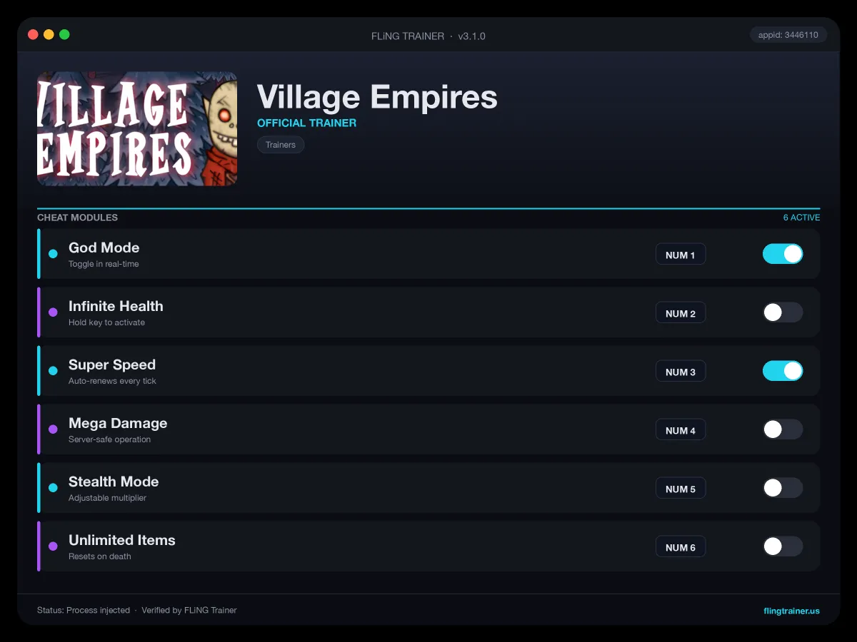 Village Empires Trainer interface