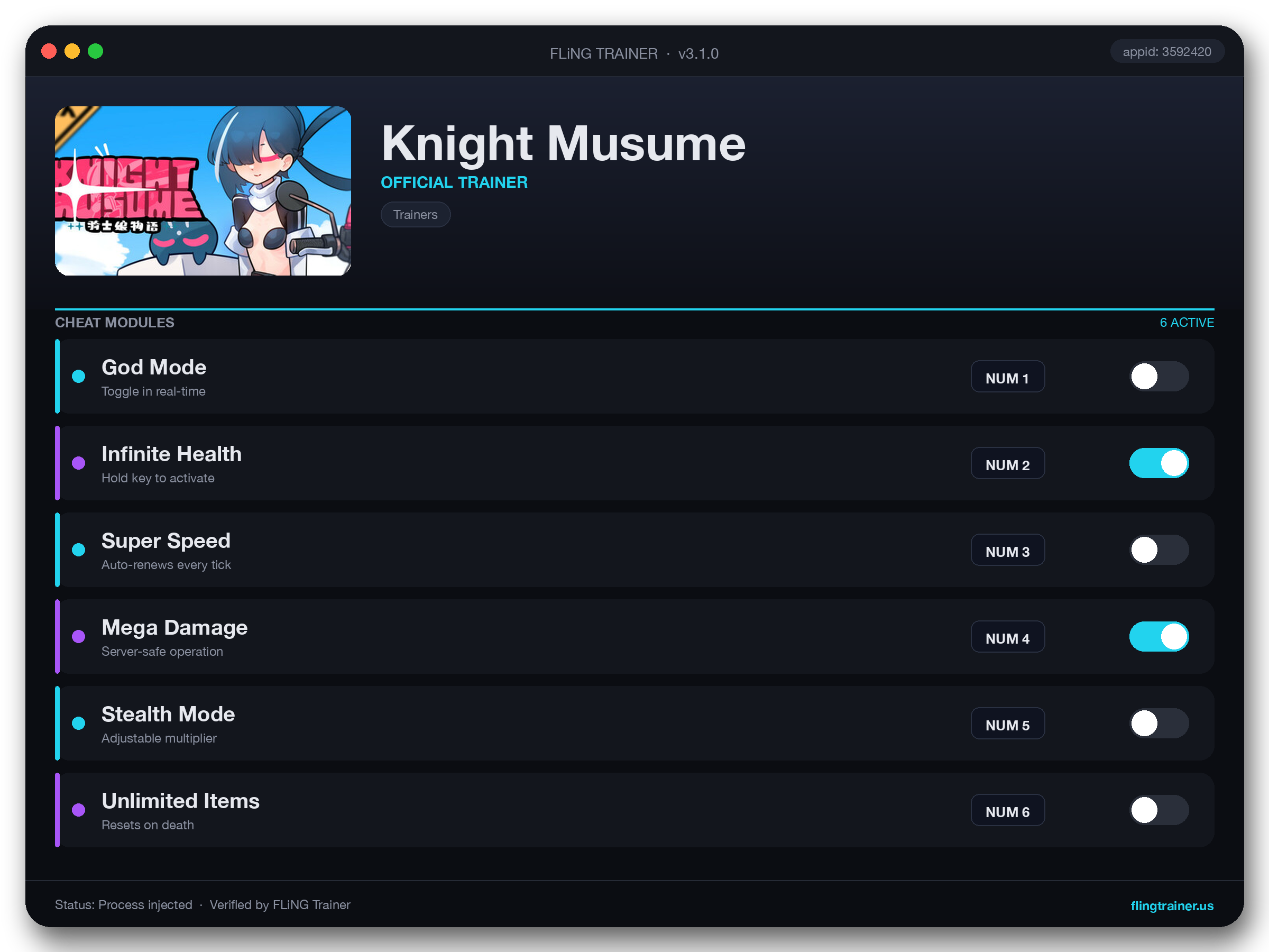 Knight Musume Trainer interface