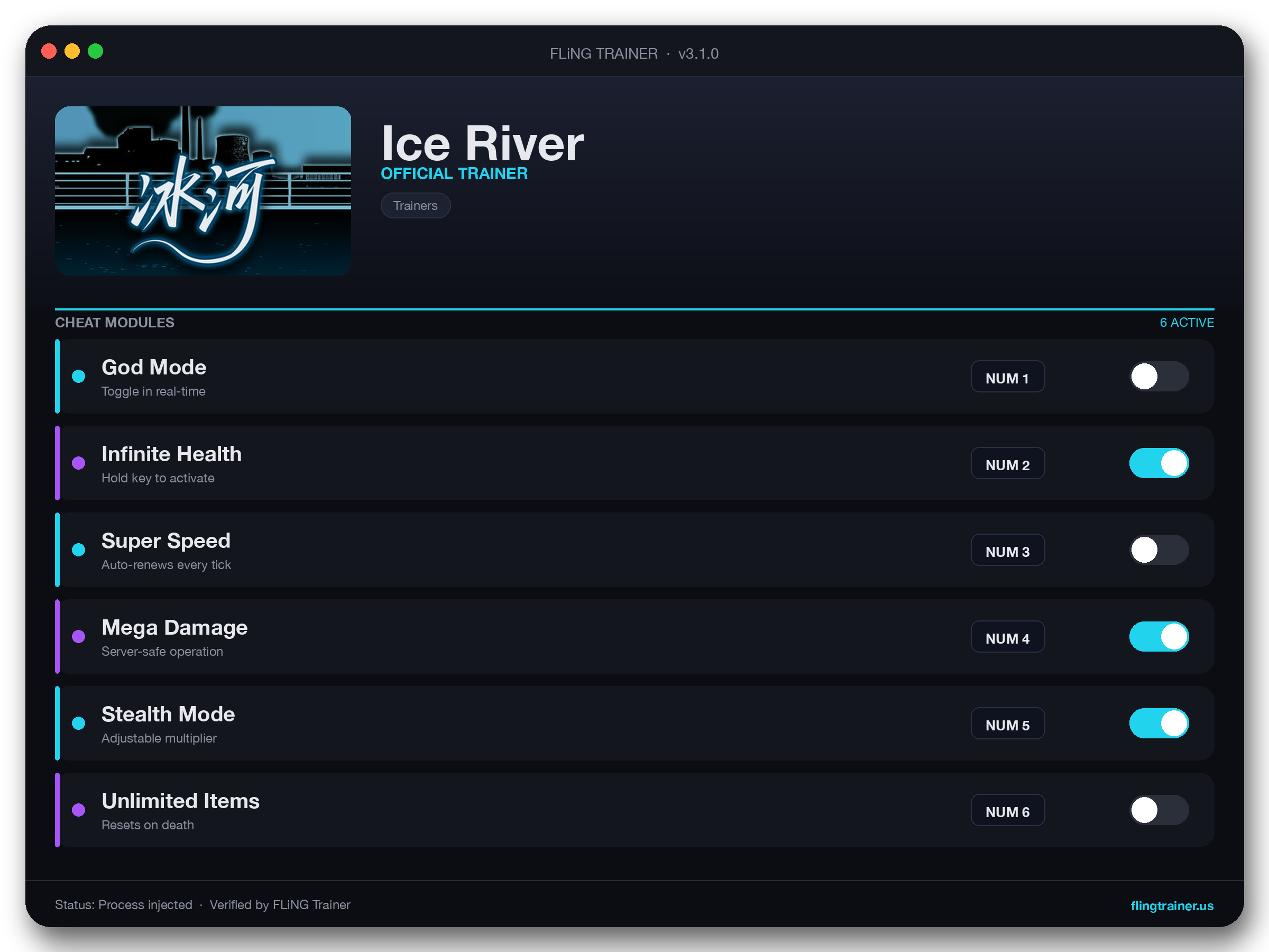 Ice River Trainer interface