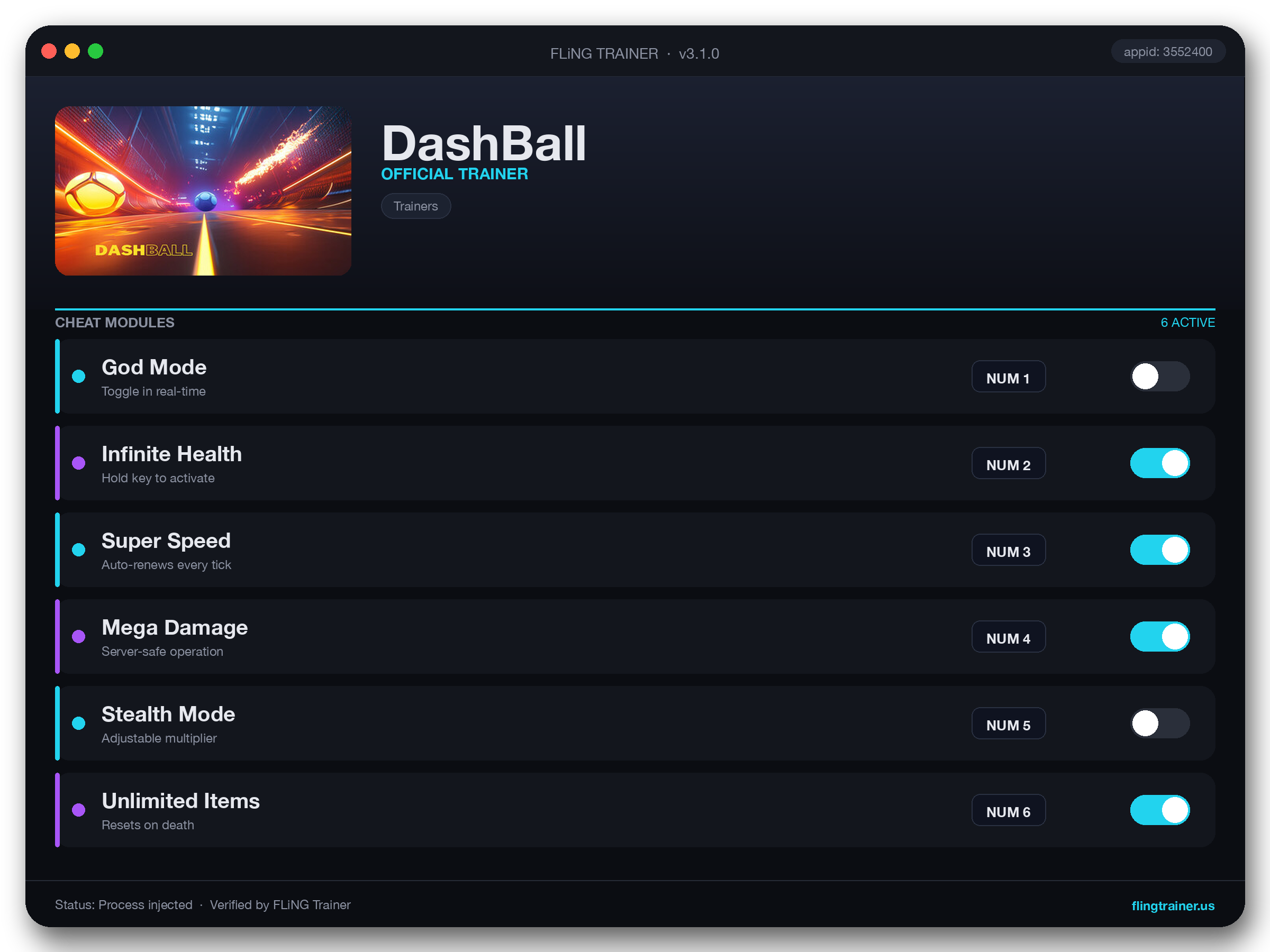 DashBall Trainer interface