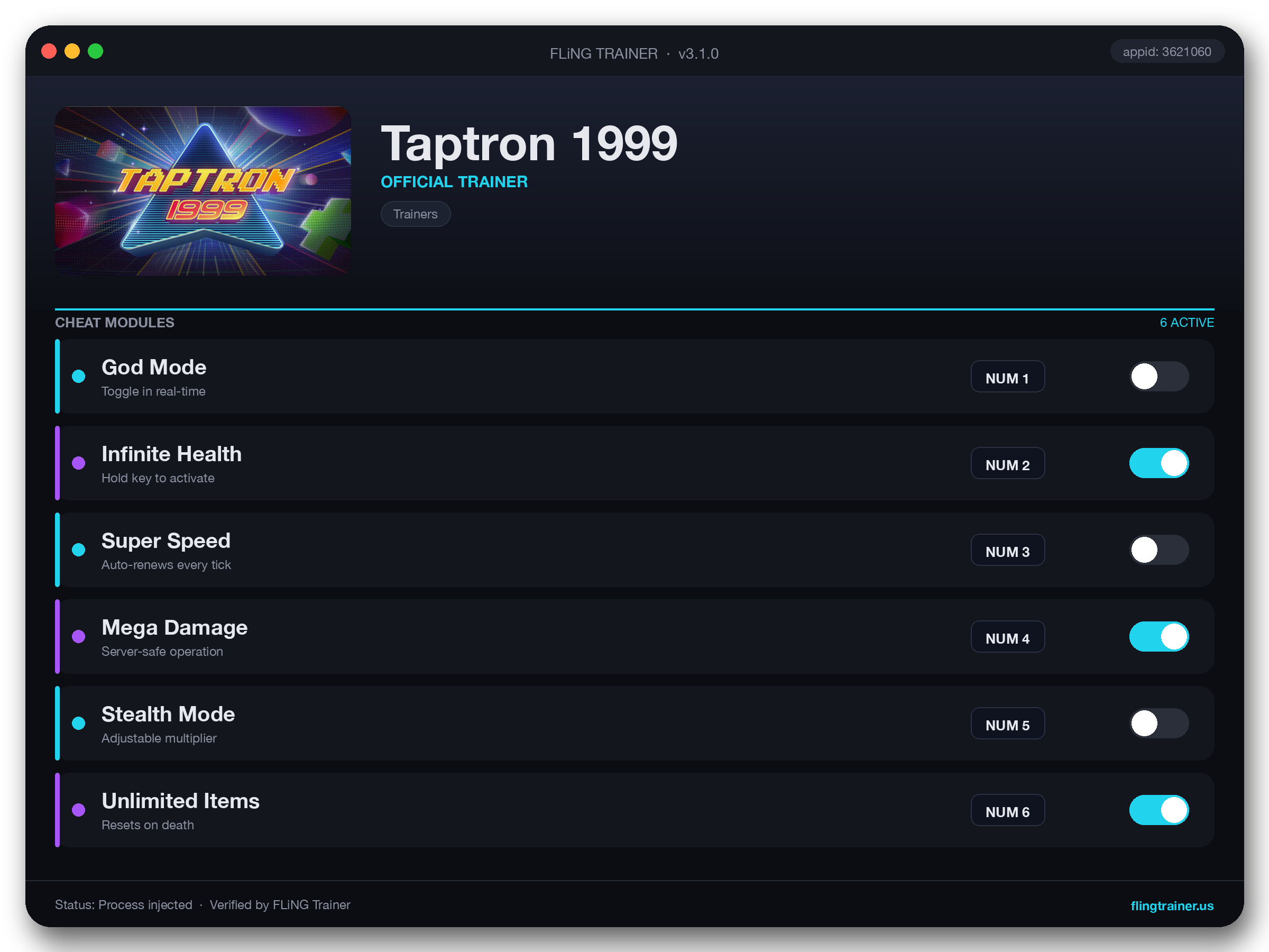 Taptron 1999 Trainer interface