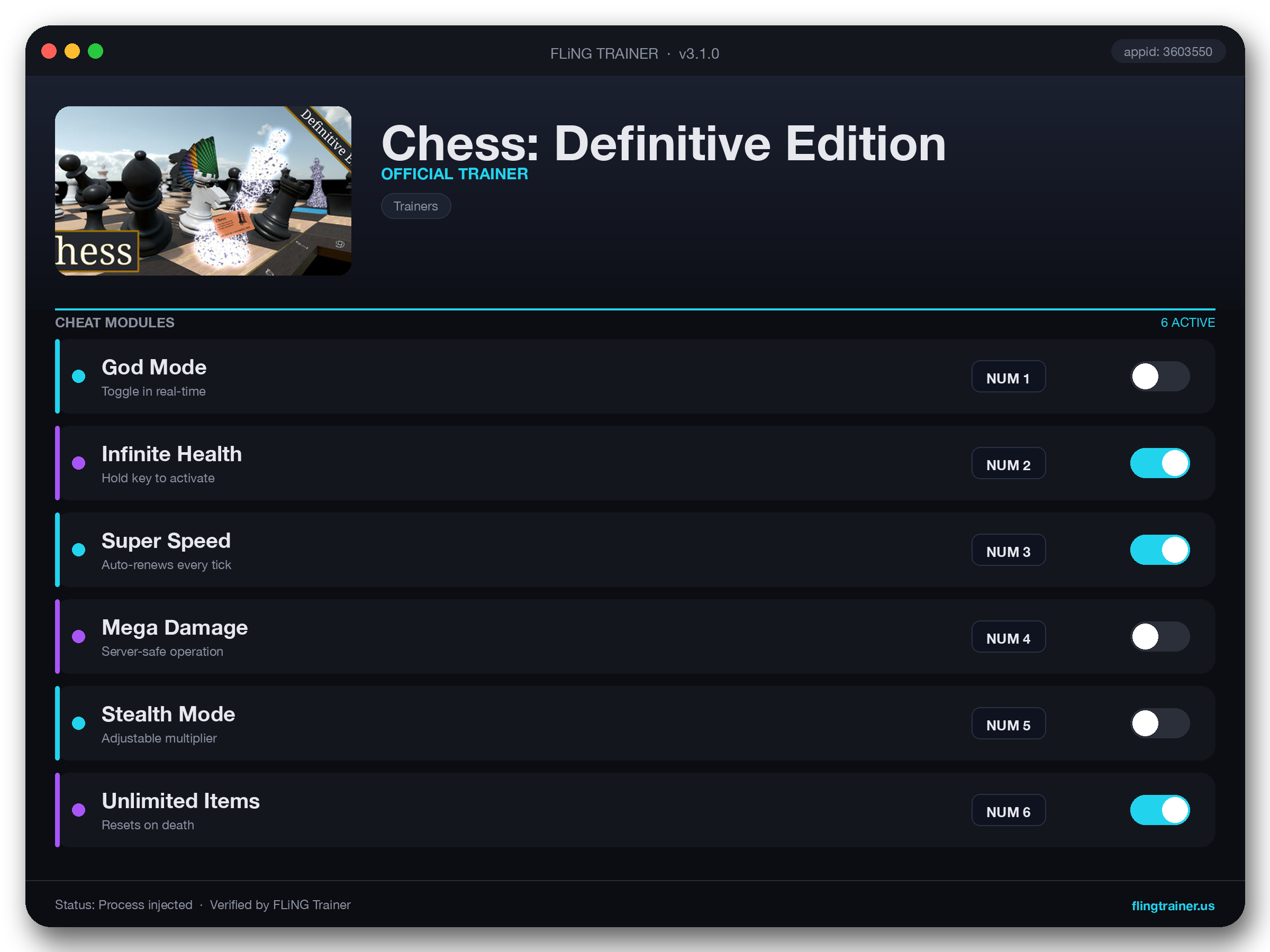 Chess: Definitive Edition Trainer interface