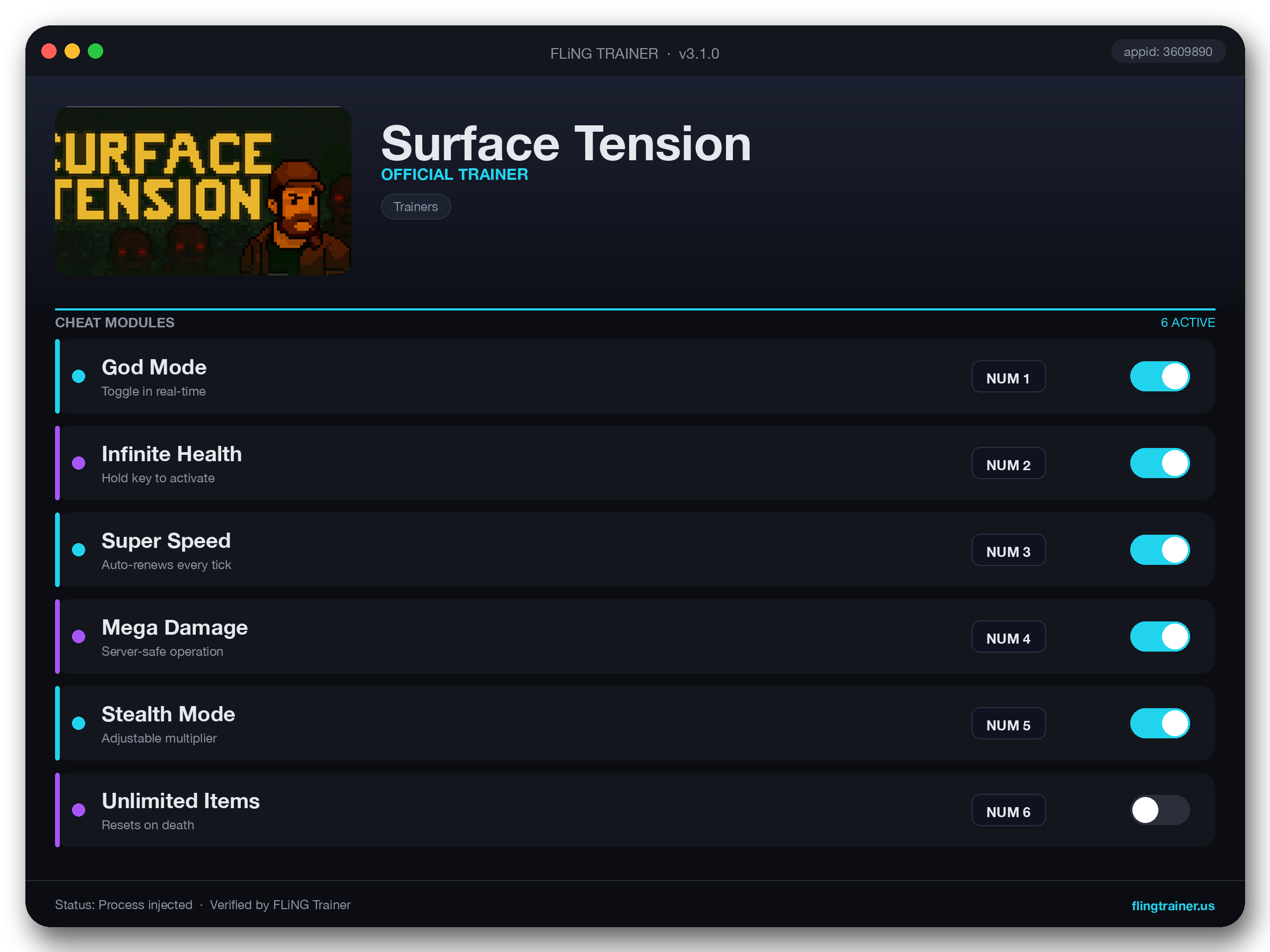 Surface Tension Trainer interface