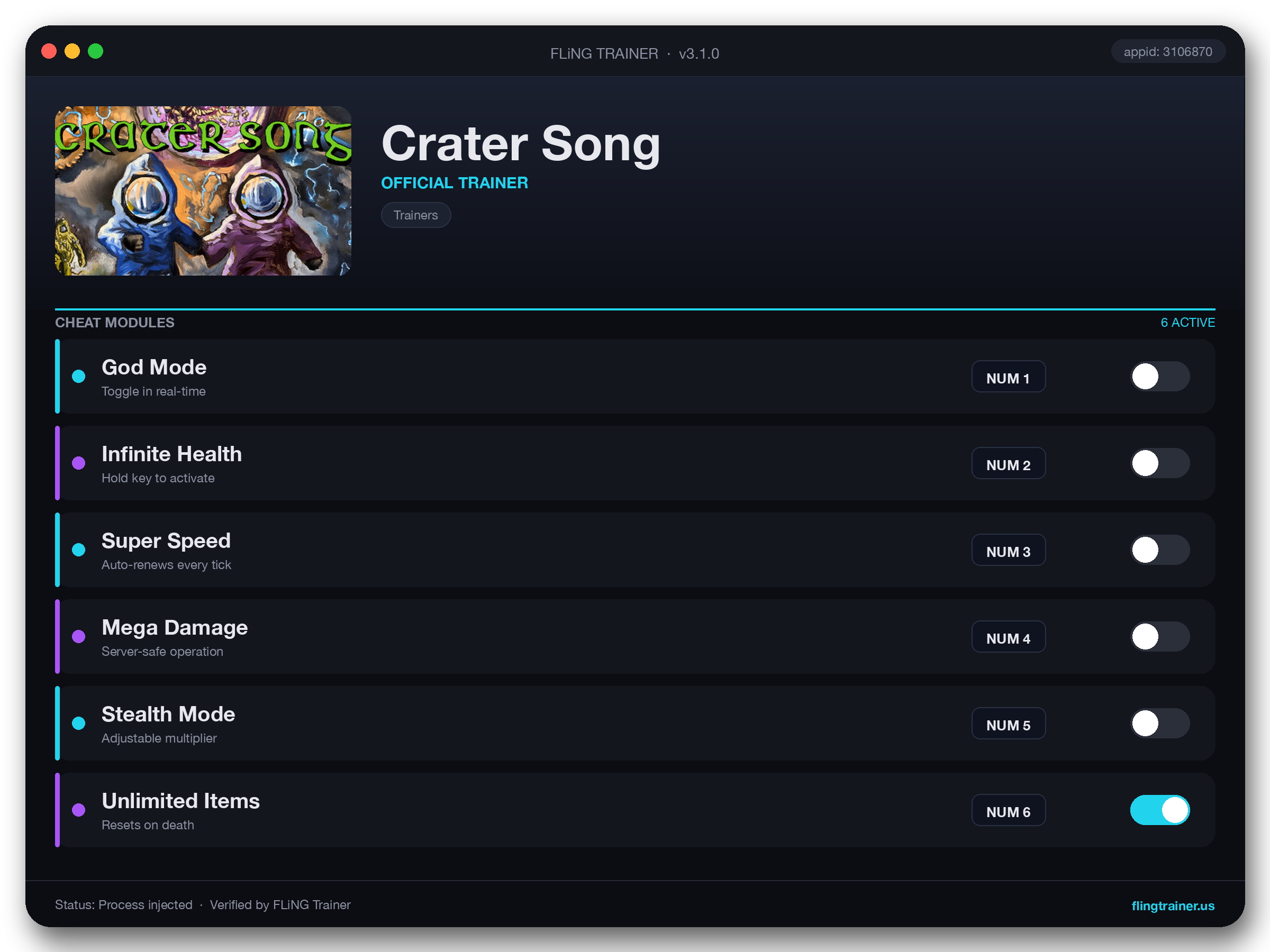 Crater Song Trainer interface
