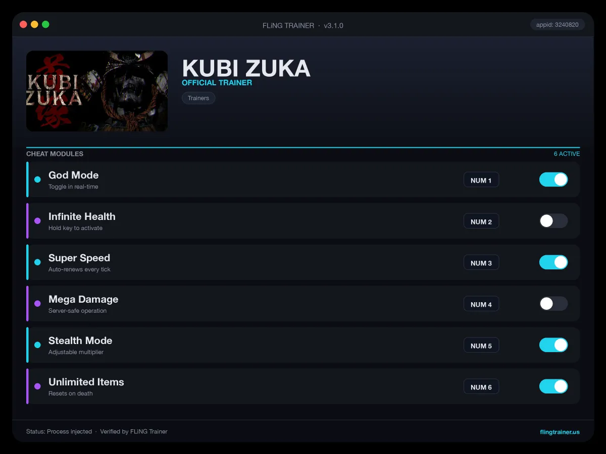 KUBI ZUKA Trainer interface