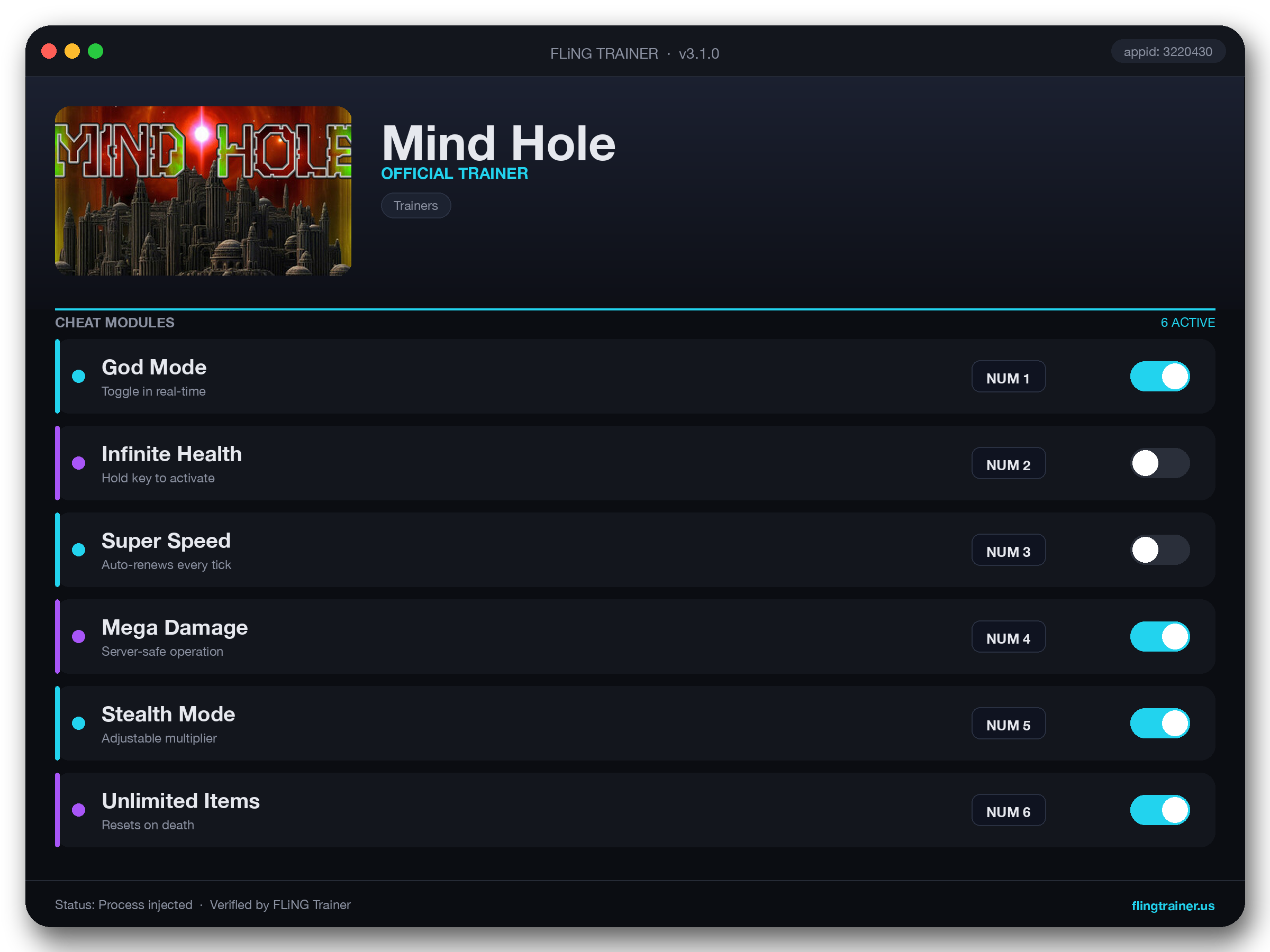 Mind Hole Trainer interface