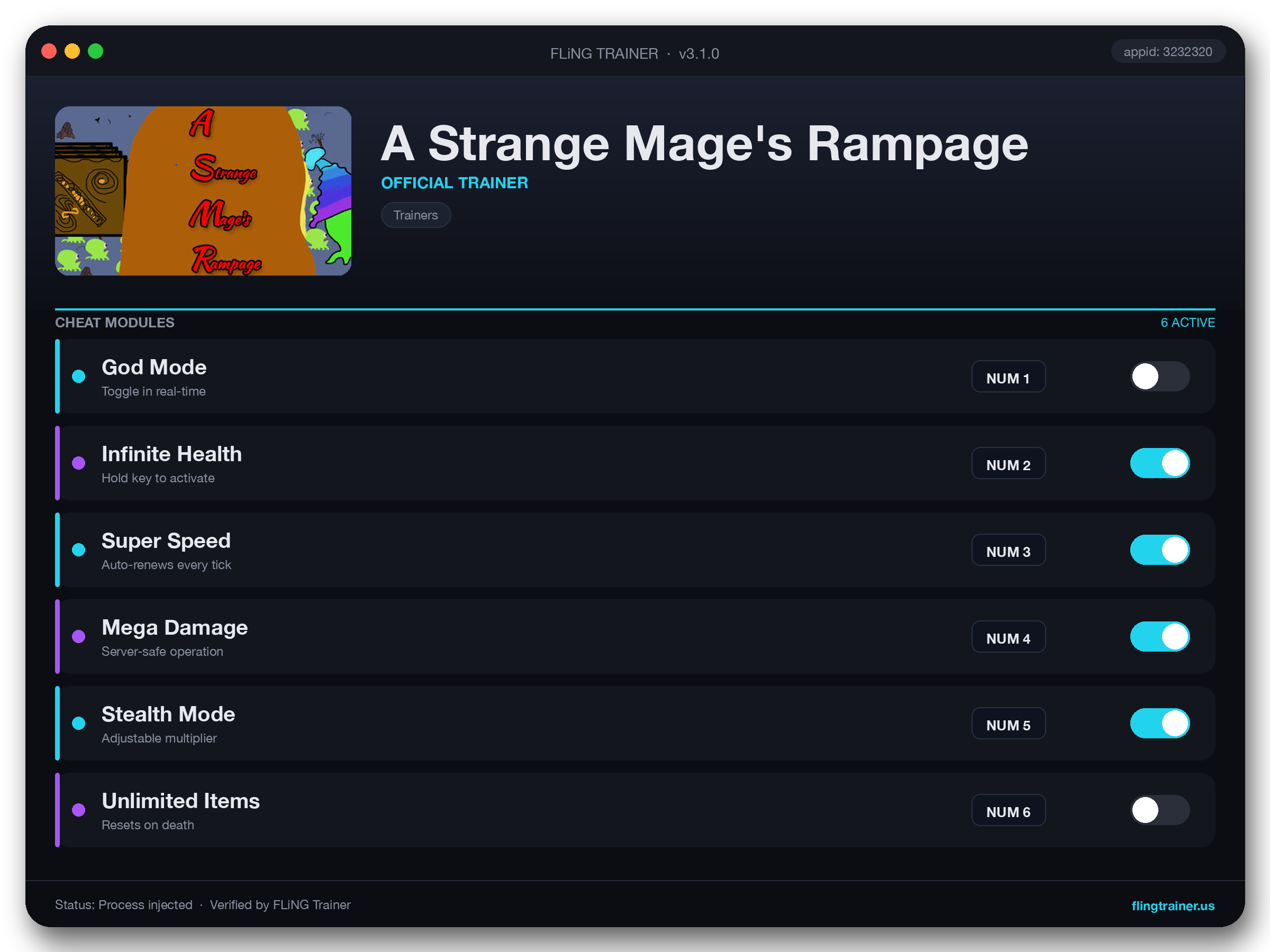 A Strange Mage's Rampage Trainer interface