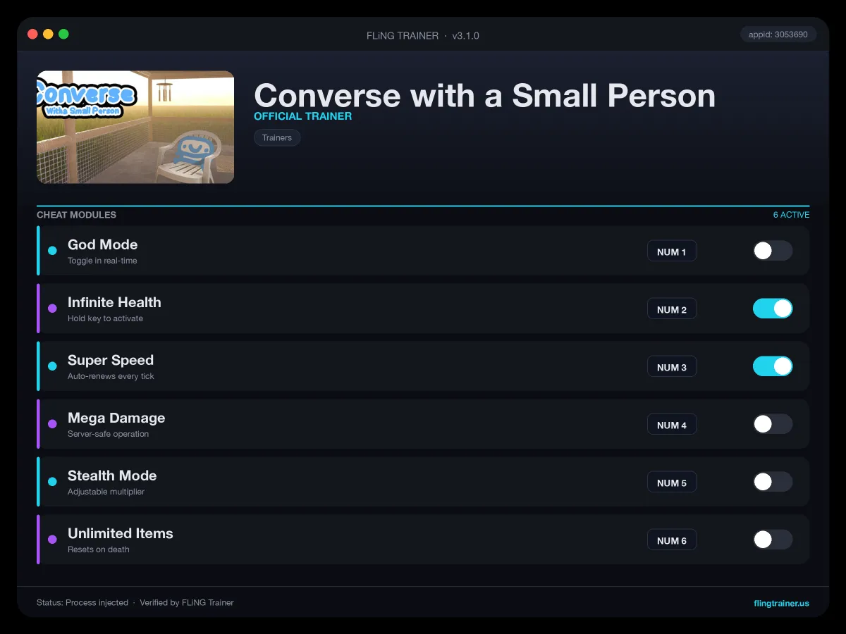 Converse with a Small Person Trainer interface